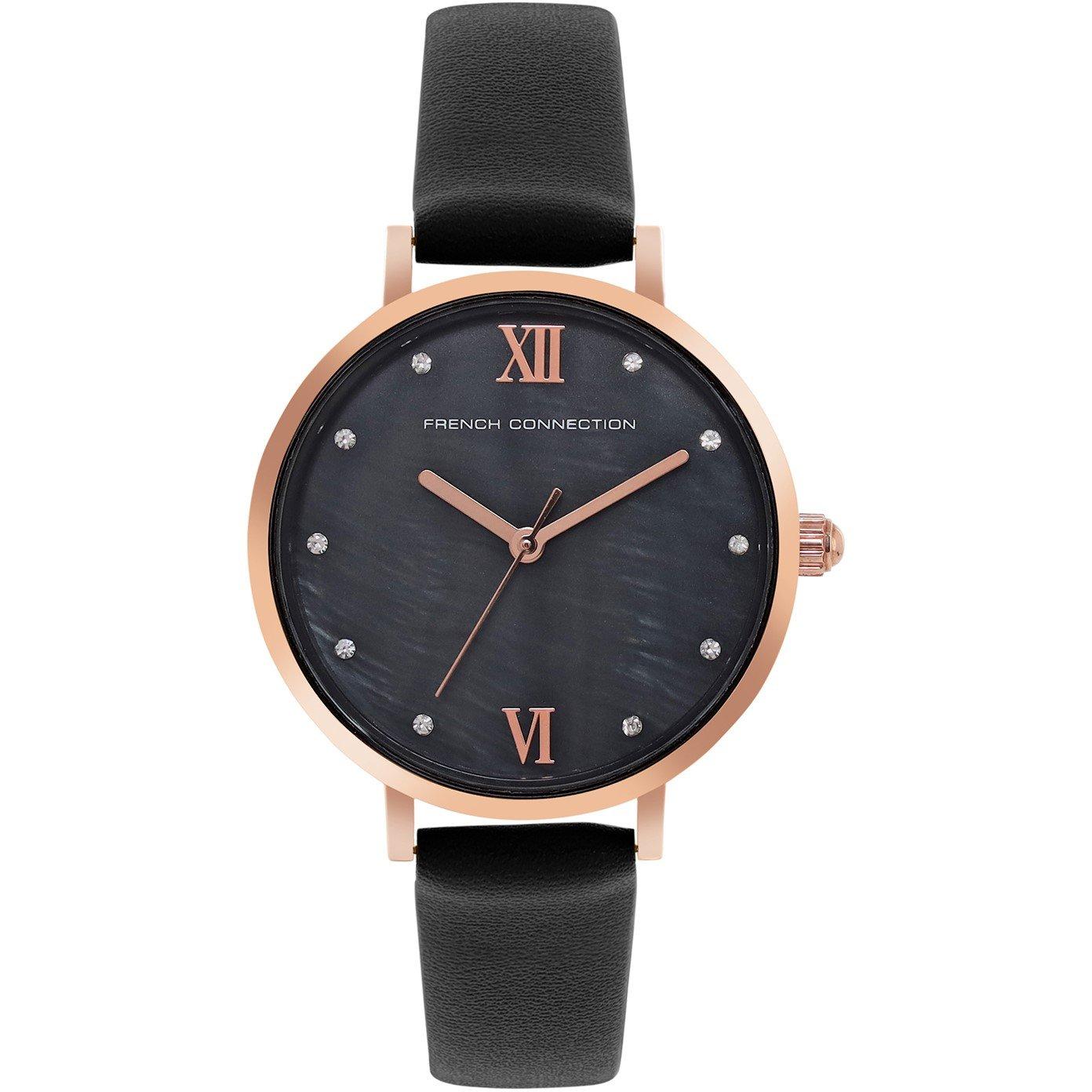 French Connection Connection Serene MOP BLACK Round Analog Watch for Women