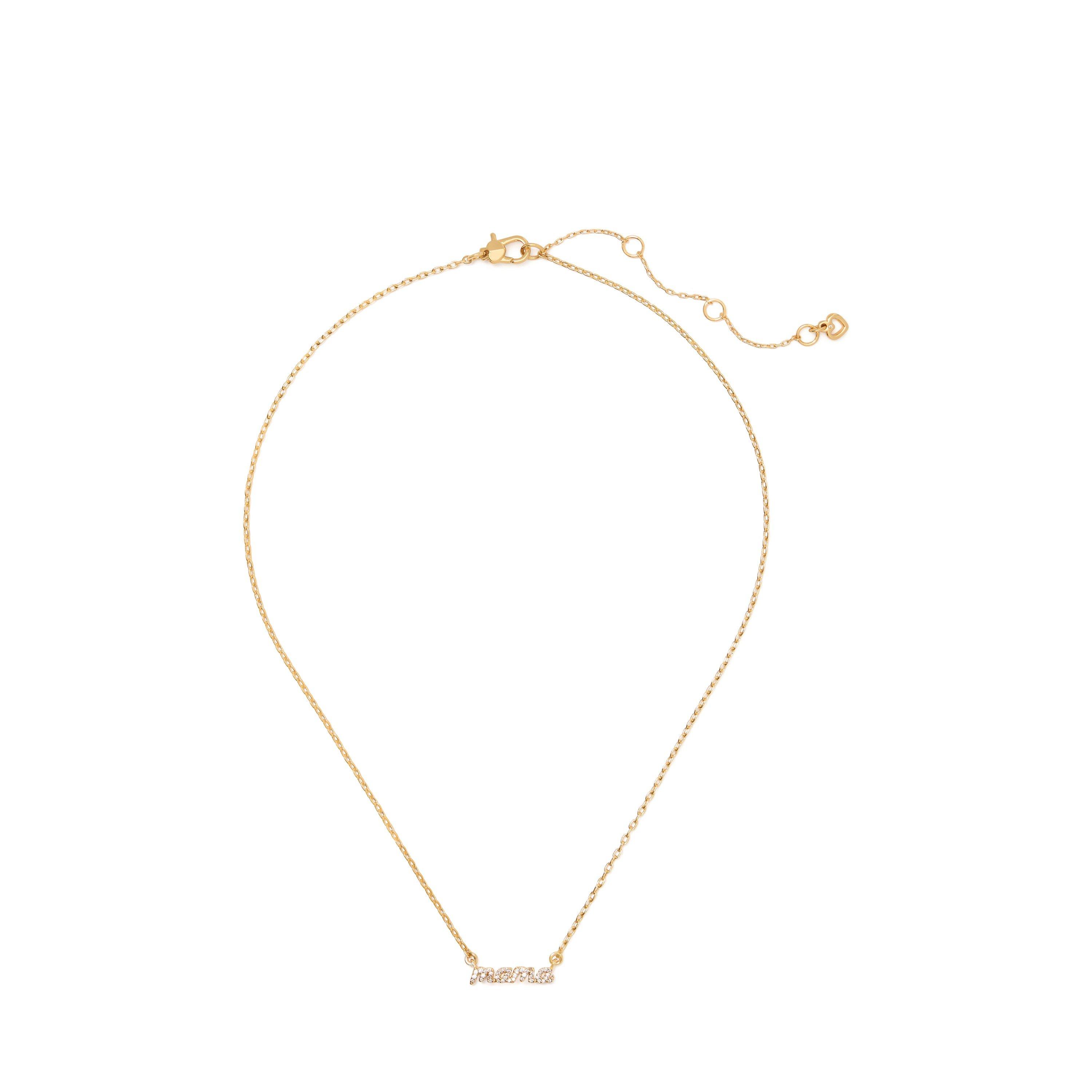 Clear/Gold - Kate Spade - Women's Mama Pendant Necklace - 2