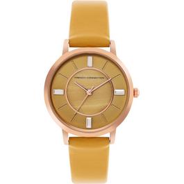 French Connection Connection Ephiphany MOP MUSTARD Round Analog Watch for Women