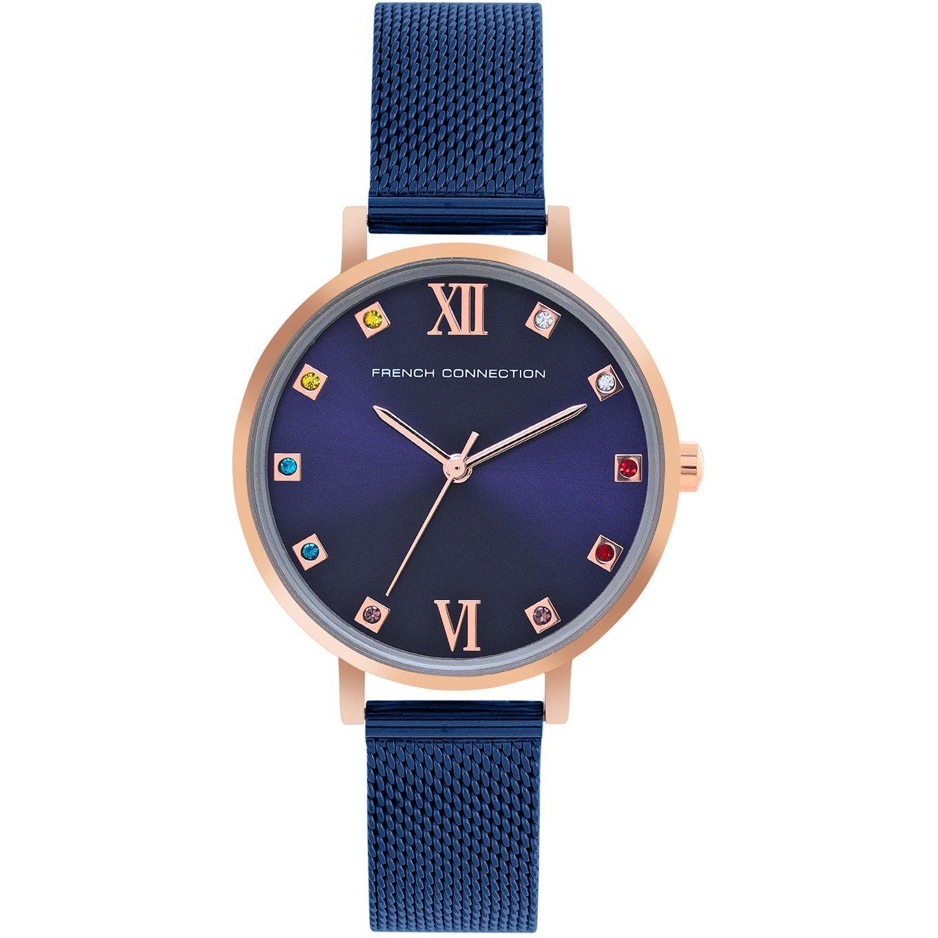 French Connection Connection Grace BLUE Round Analog Watch for Women