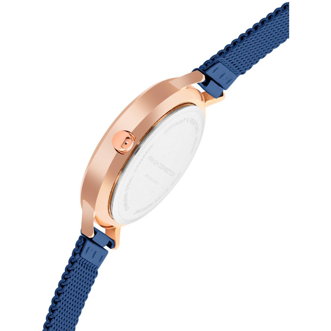 Blue - French Connection - Connection Grace BLUE Round Analog Watch for Women - 4
