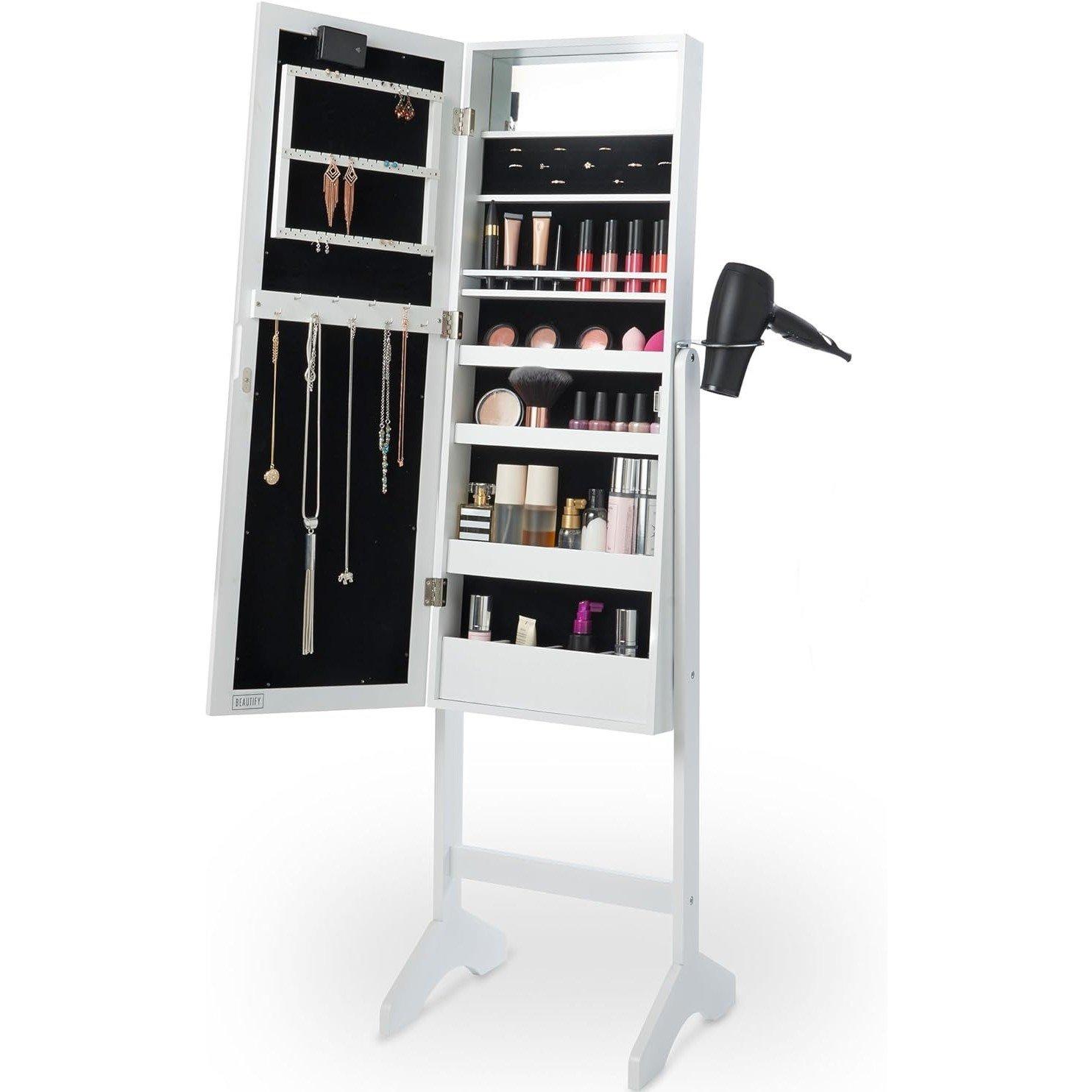 White - VonHaus - BTFY White LED Armoire Storage Mirror - 4