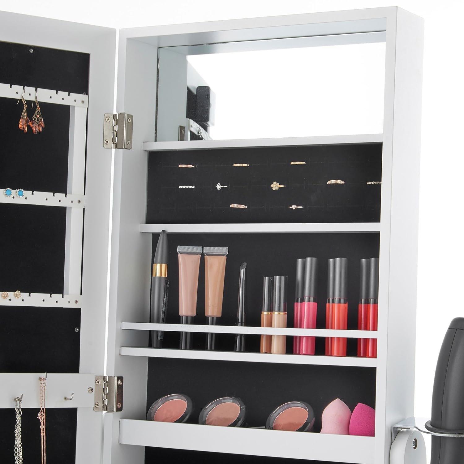 White - VonHaus - BTFY White LED Armoire Storage Mirror - 5