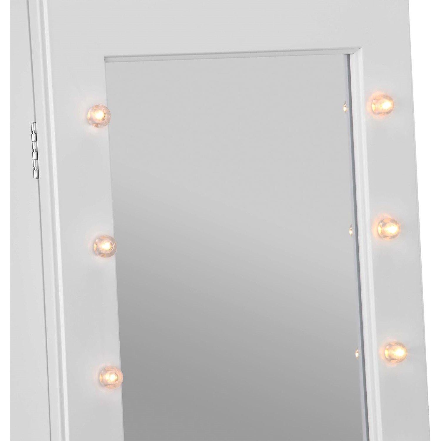 White - VonHaus - BTFY White LED Armoire Storage Mirror - 7