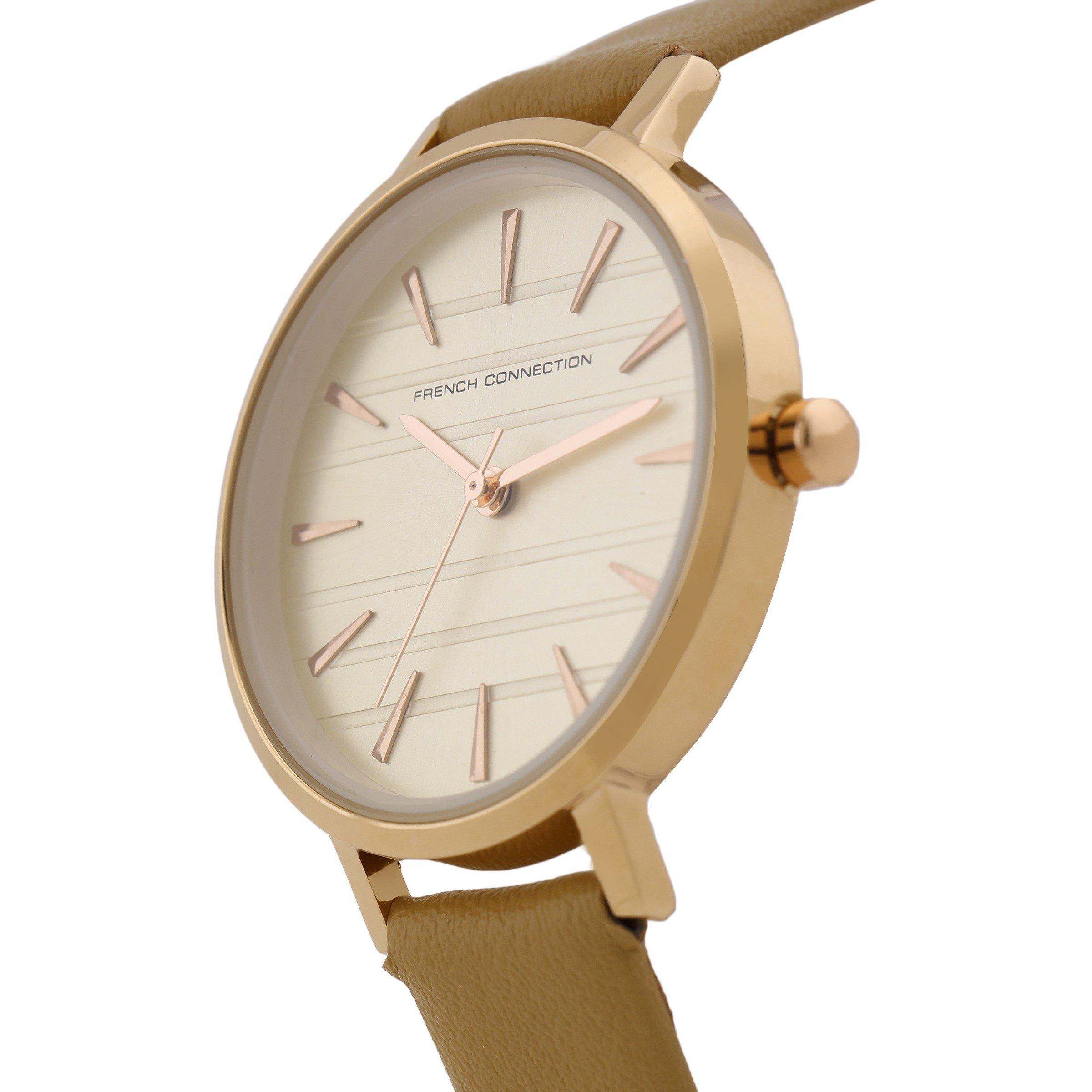 Beige - French Connection - Connection TAN Round Analog Watch for Women - 2