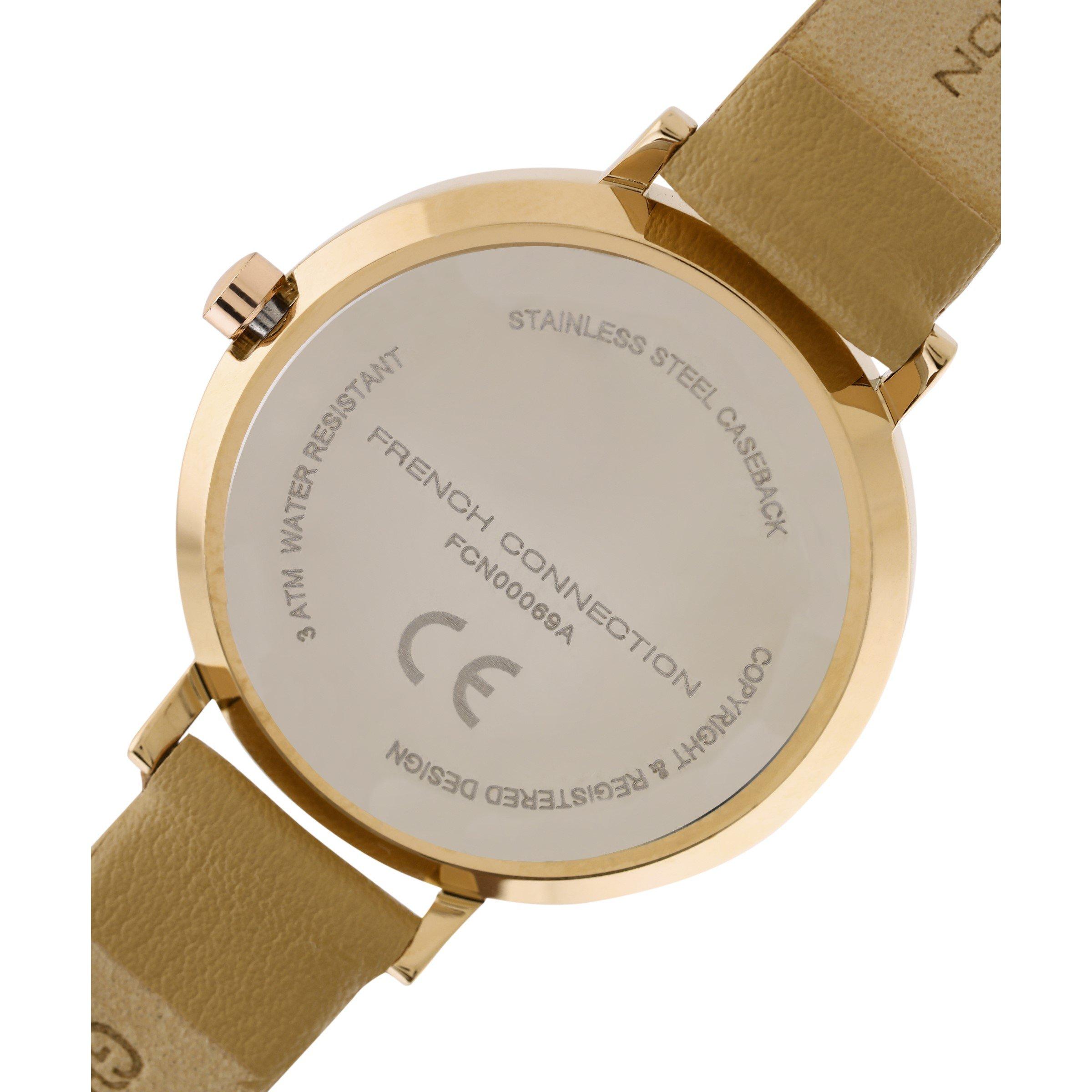 Beige - French Connection - Connection TAN Round Analog Watch for Women - 4