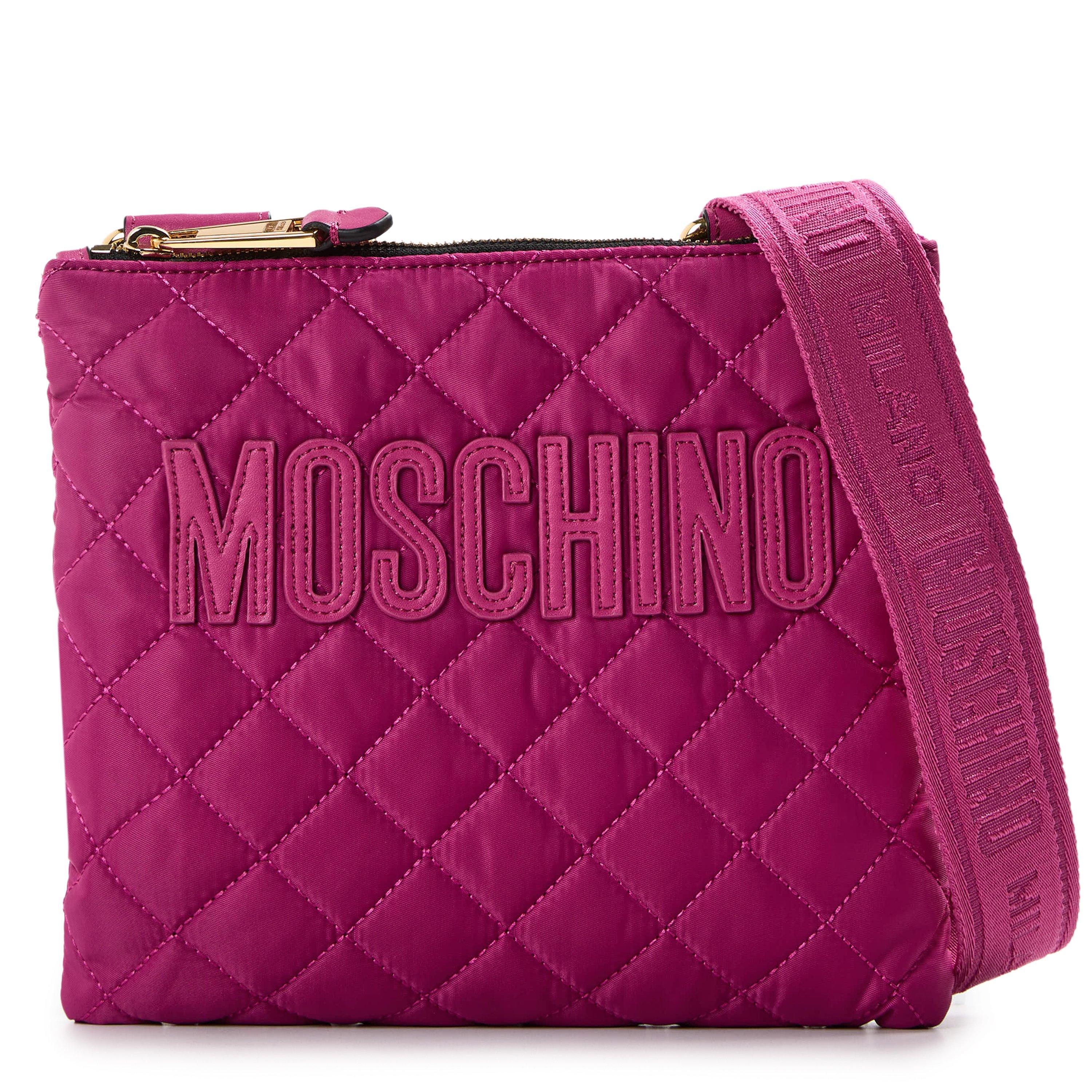 MOSCHINO Logo Calfskin Magenta Violet Belt Moschino Logo lettering leather belt - Purple - Women|A80078001 main image 3