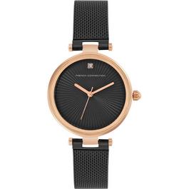 French Connection Connection Haven BLACK Round Analog Watch for Women