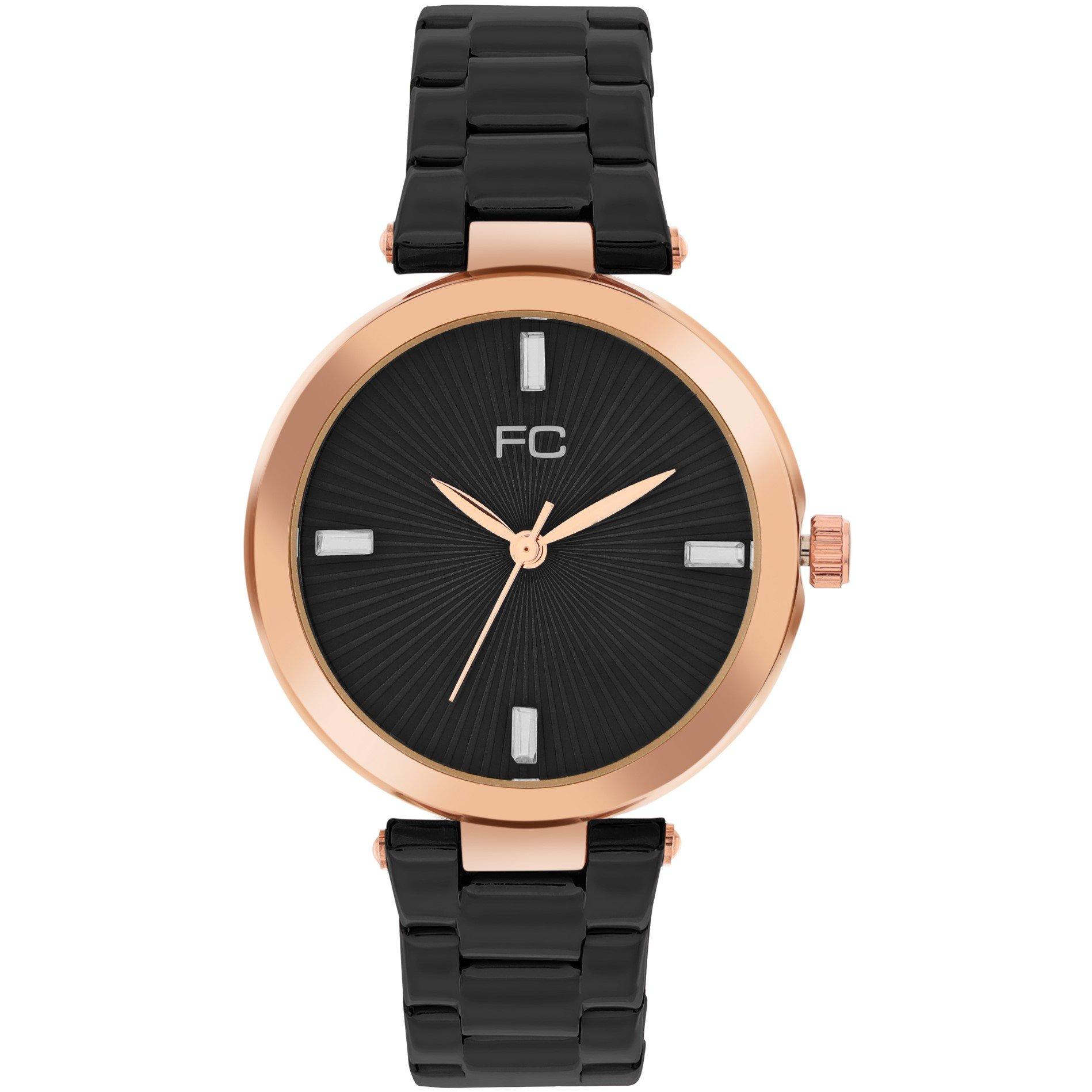 French Connection Connection Colette BLACK Round Analog Watch for Women
