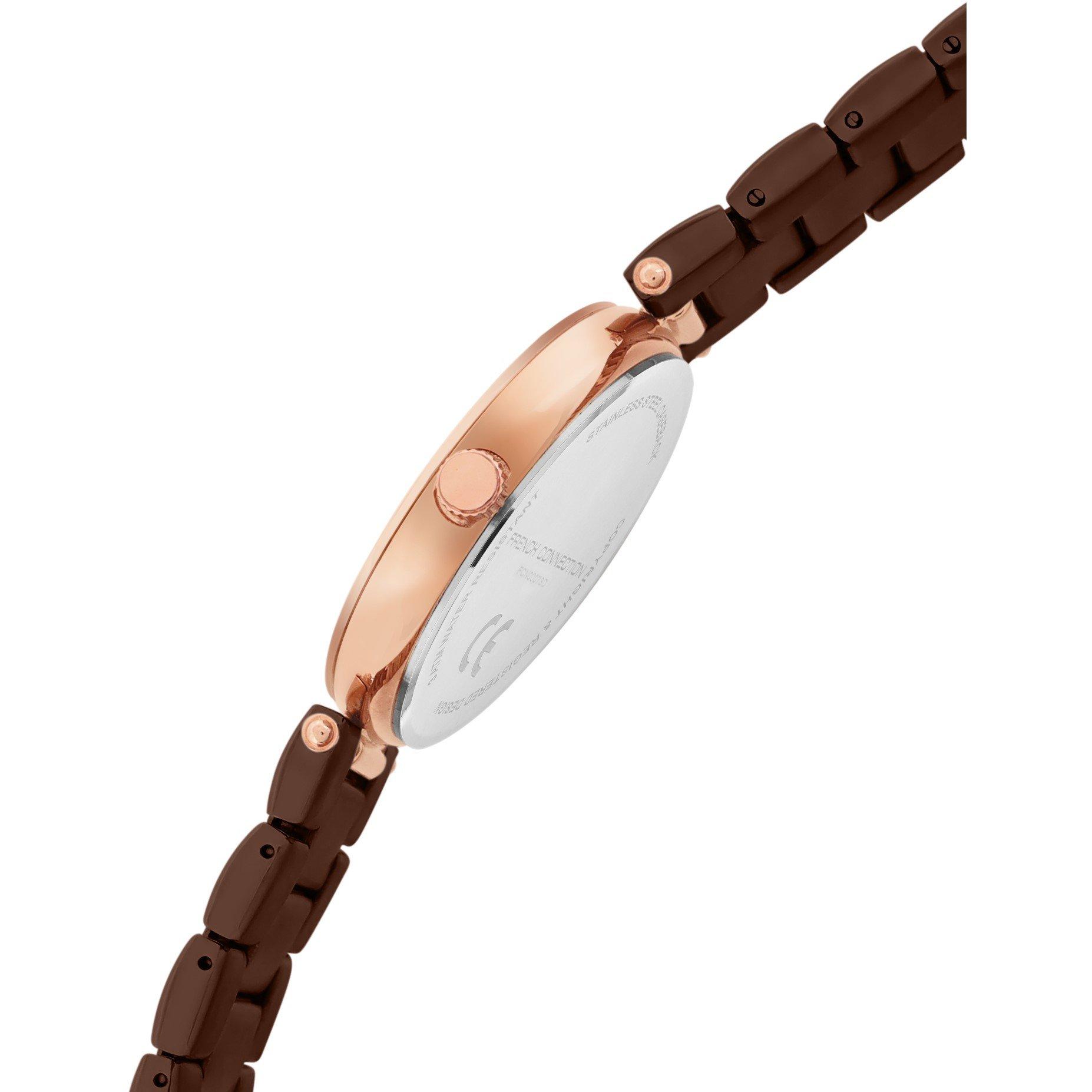 Brown - French Connection - Connection Colette BROWN Round Analog Watch for Women - 4