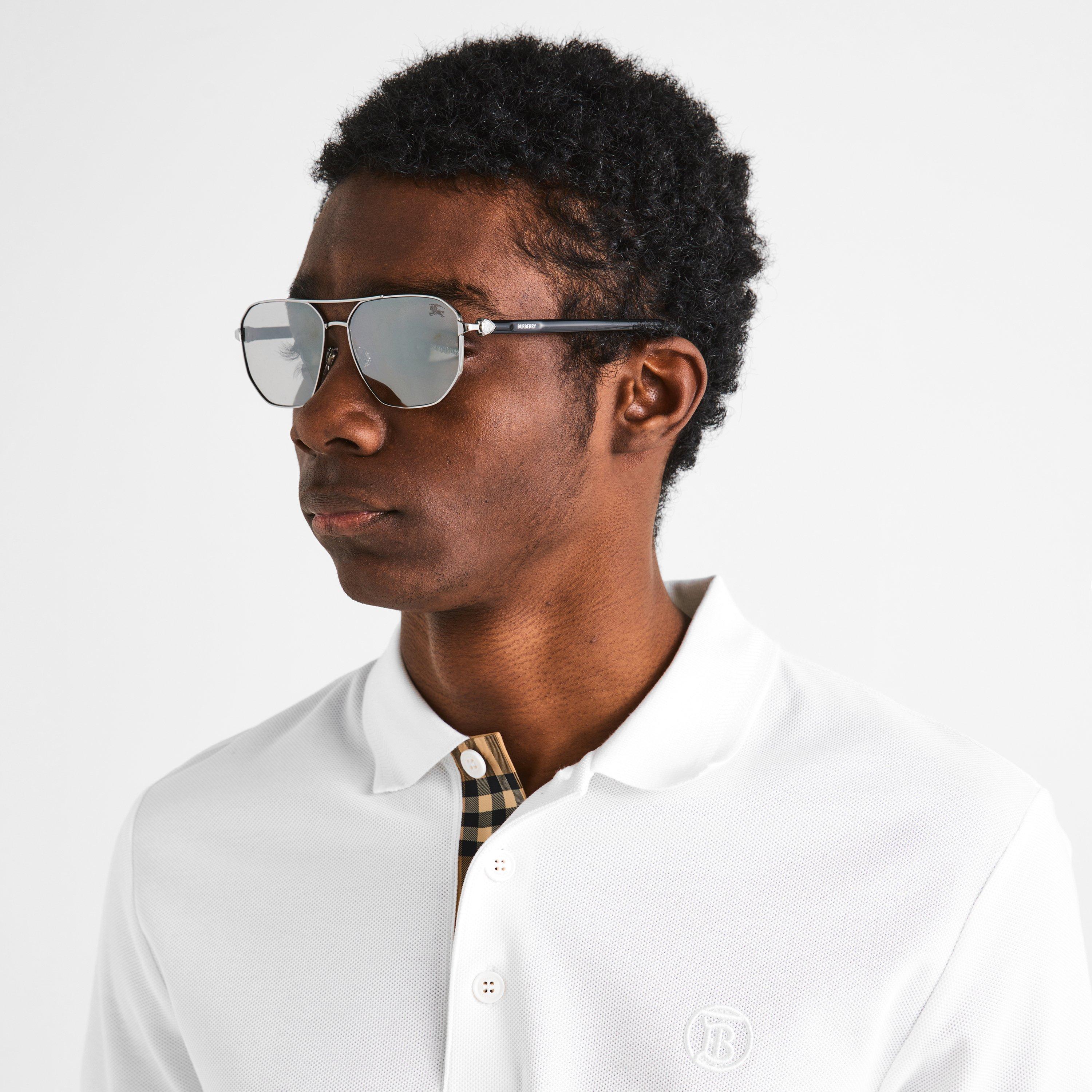 Gunmetal - Burberry - Men's 0BE3166 Aviator Sunglasses - 3