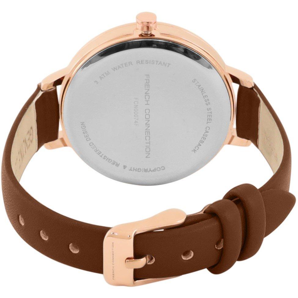 Brown - French Connection - Connection Cornelia BROWN Round Analog Watch for Women - 3