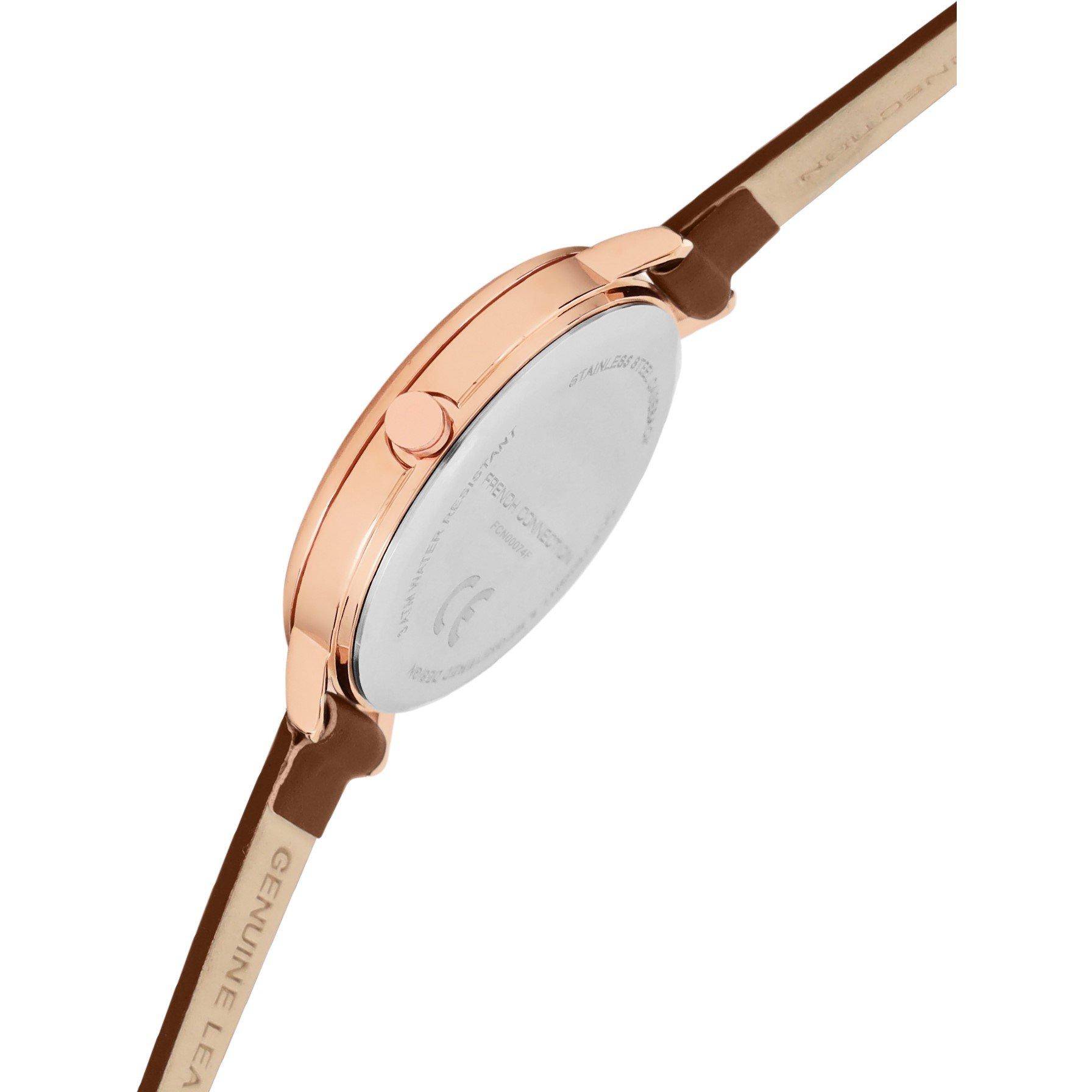 Brown - French Connection - Connection Cornelia BROWN Round Analog Watch for Women - 4