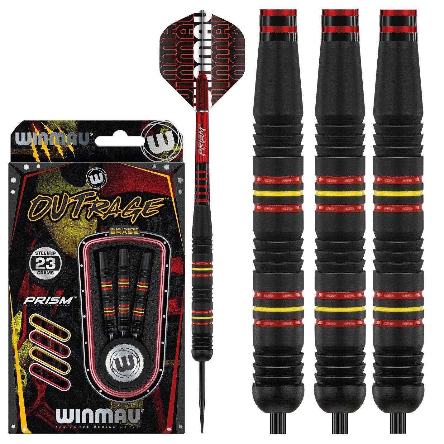 Black/Red - Winmau - Outrage Brass Darts - 1