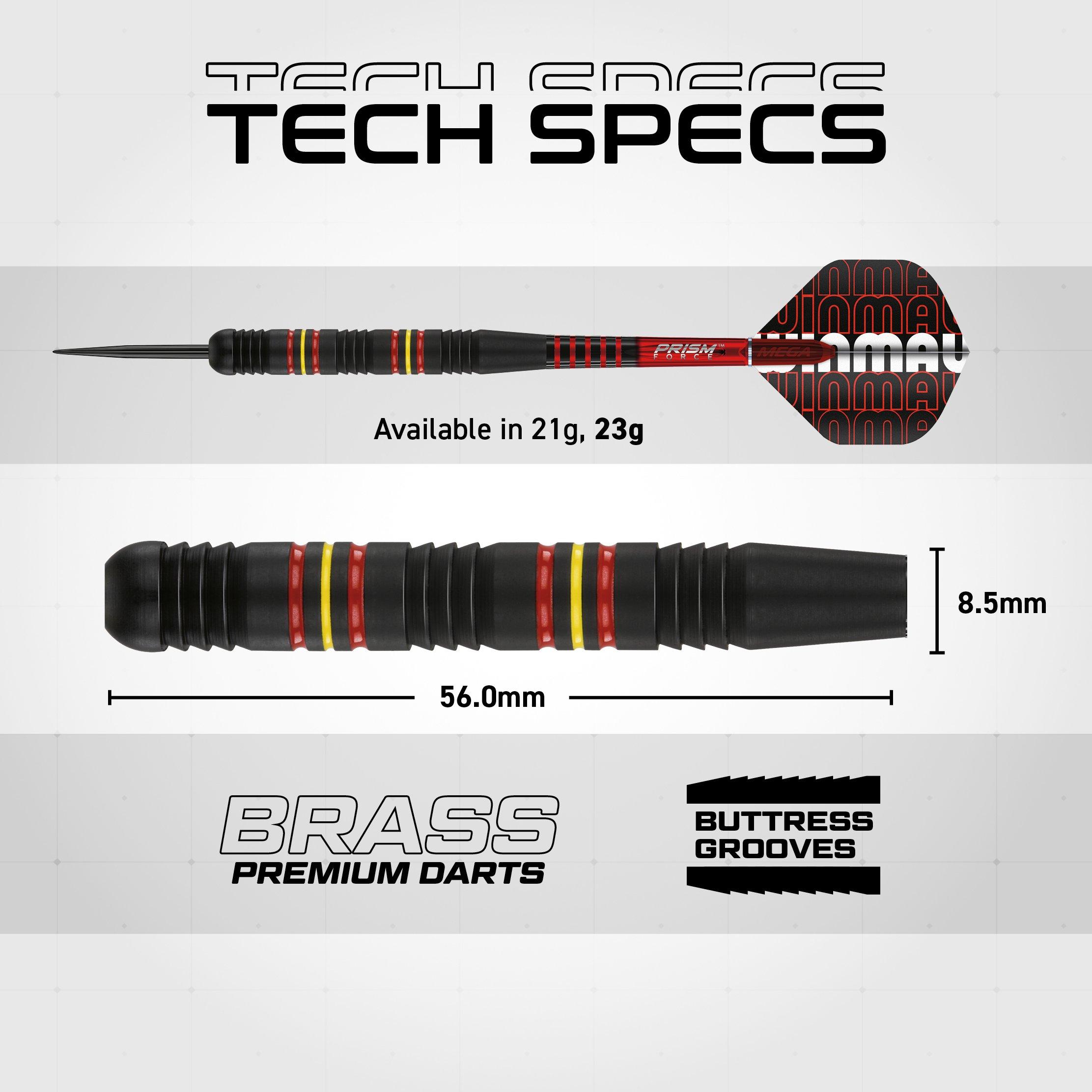 Nero/Rosso - Winmau - Outrage Brass Darts - 6
