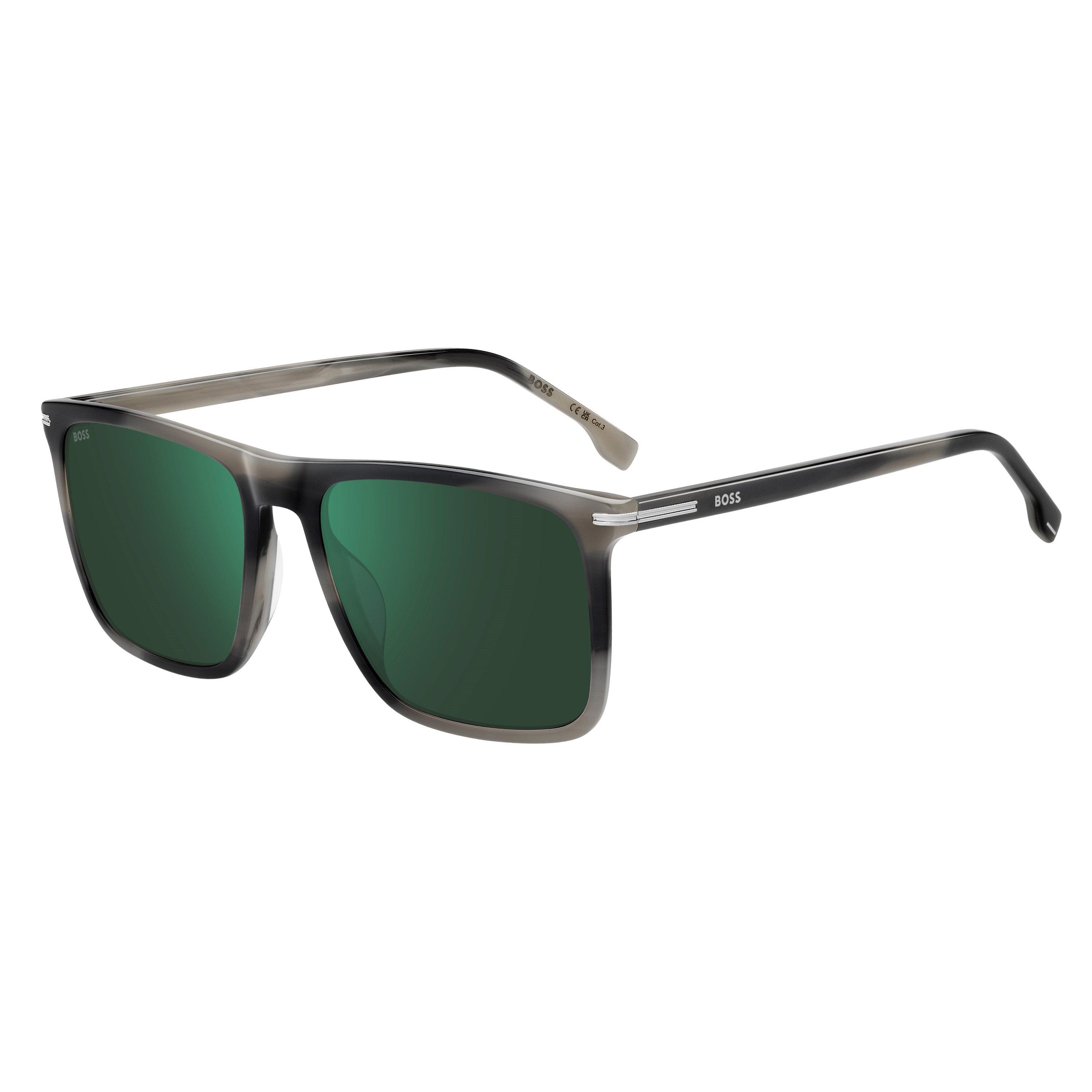 Boss Men's Round Sunglasses - Grey Horn - 56 cm