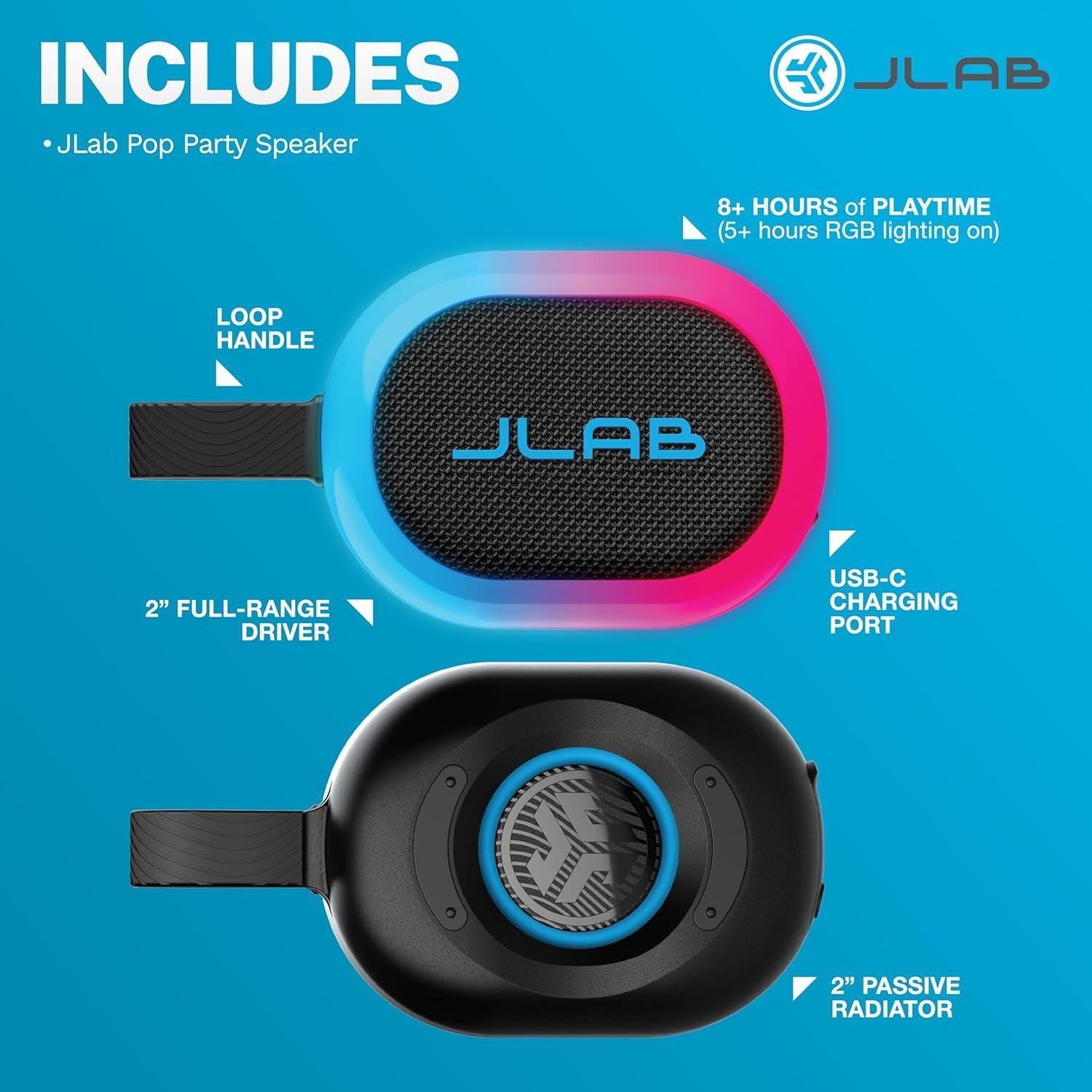 Black - JLab - JLab Pop Party Speaker - Black - 8