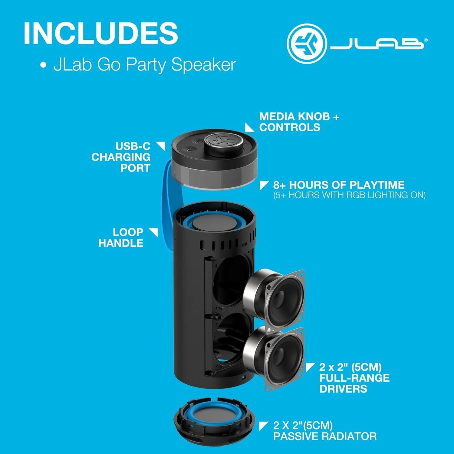 Black - JLab - JLab Go Party Speaker - Black - 7