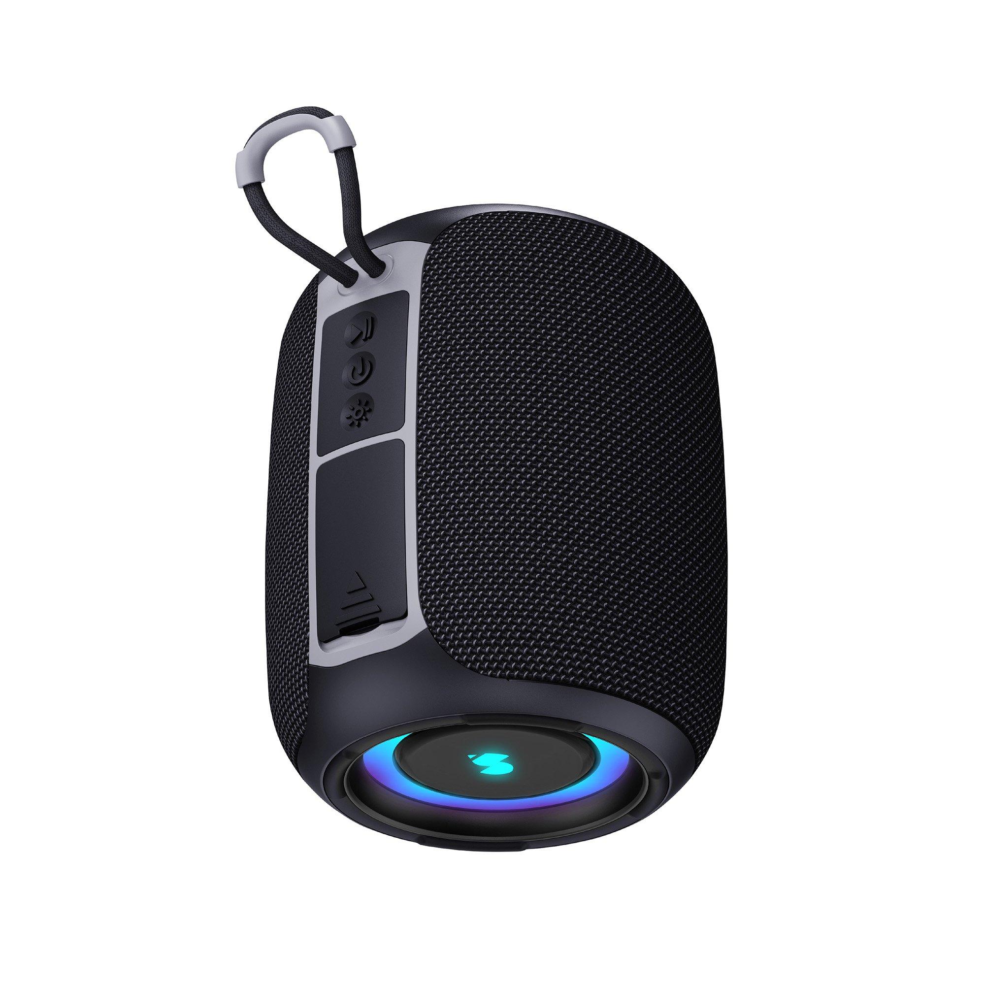Black - Styletech - BS50 Mini Bluetooth Speaker – Black with Grey Trim - 4