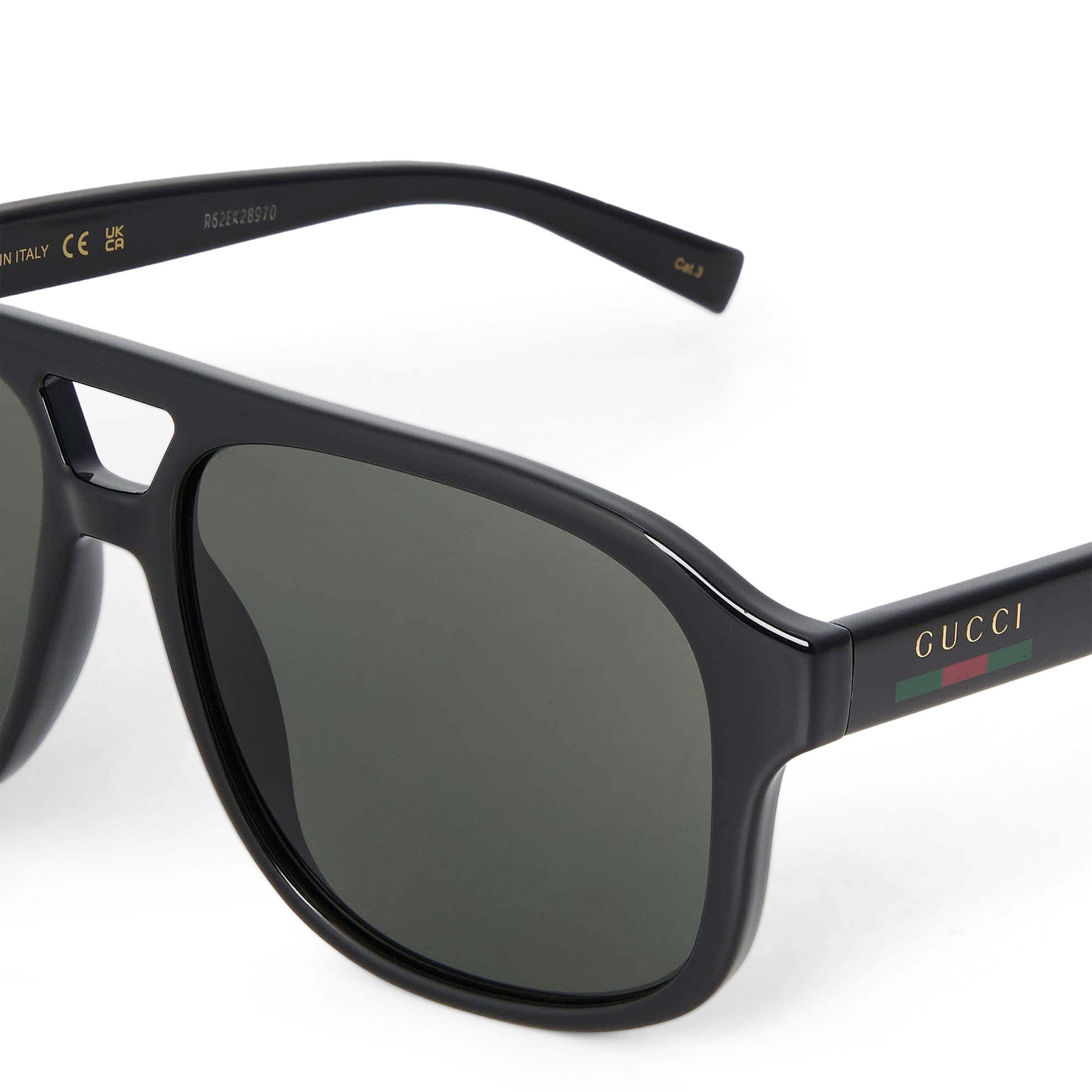 Black - Gucci - Men's Aviator Sunglasses - 3