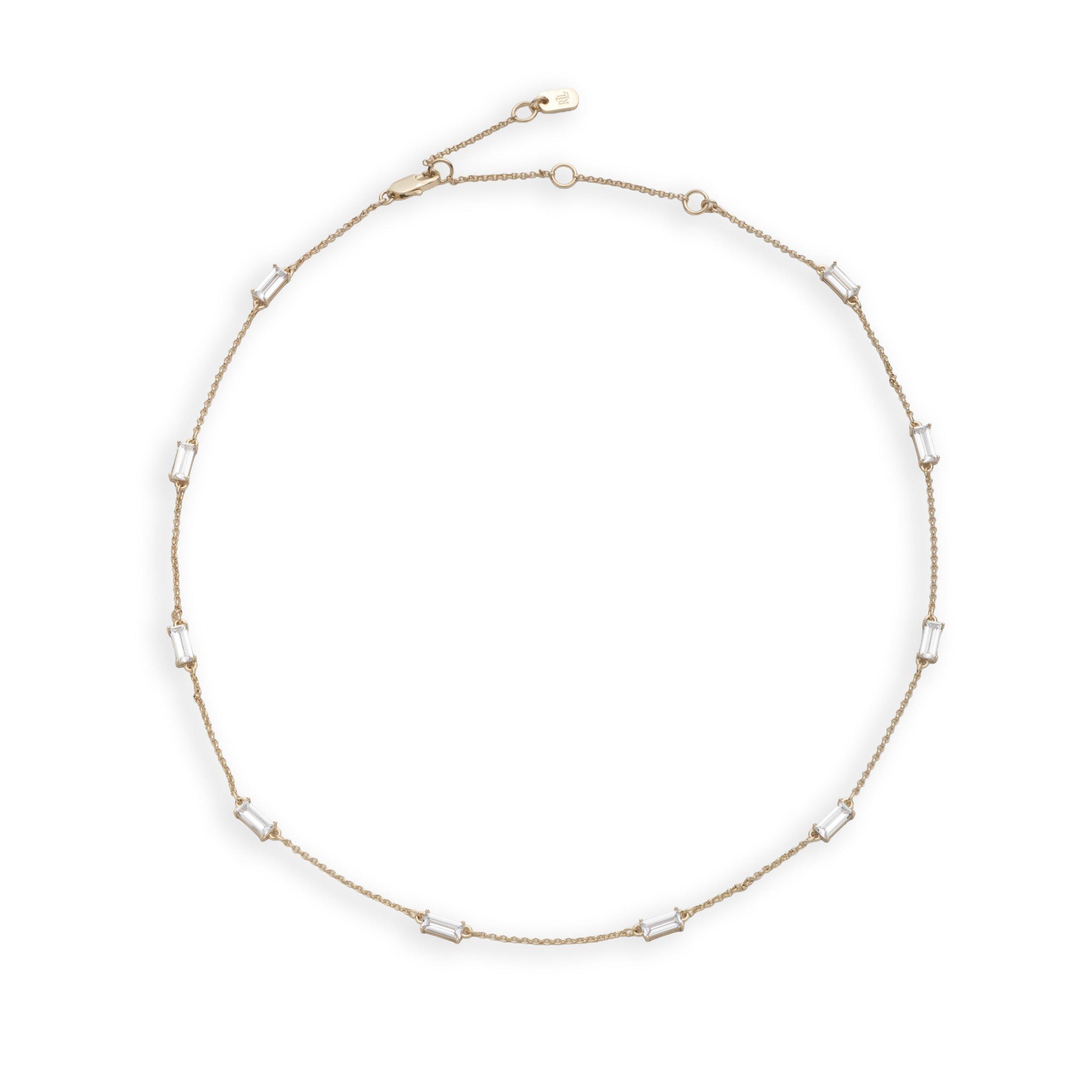 GLD/CRY - Lauren by Ralph Lauren - Lauren Ralph Lauren Gold Tone & Crystal Station Collar Necklace - 2