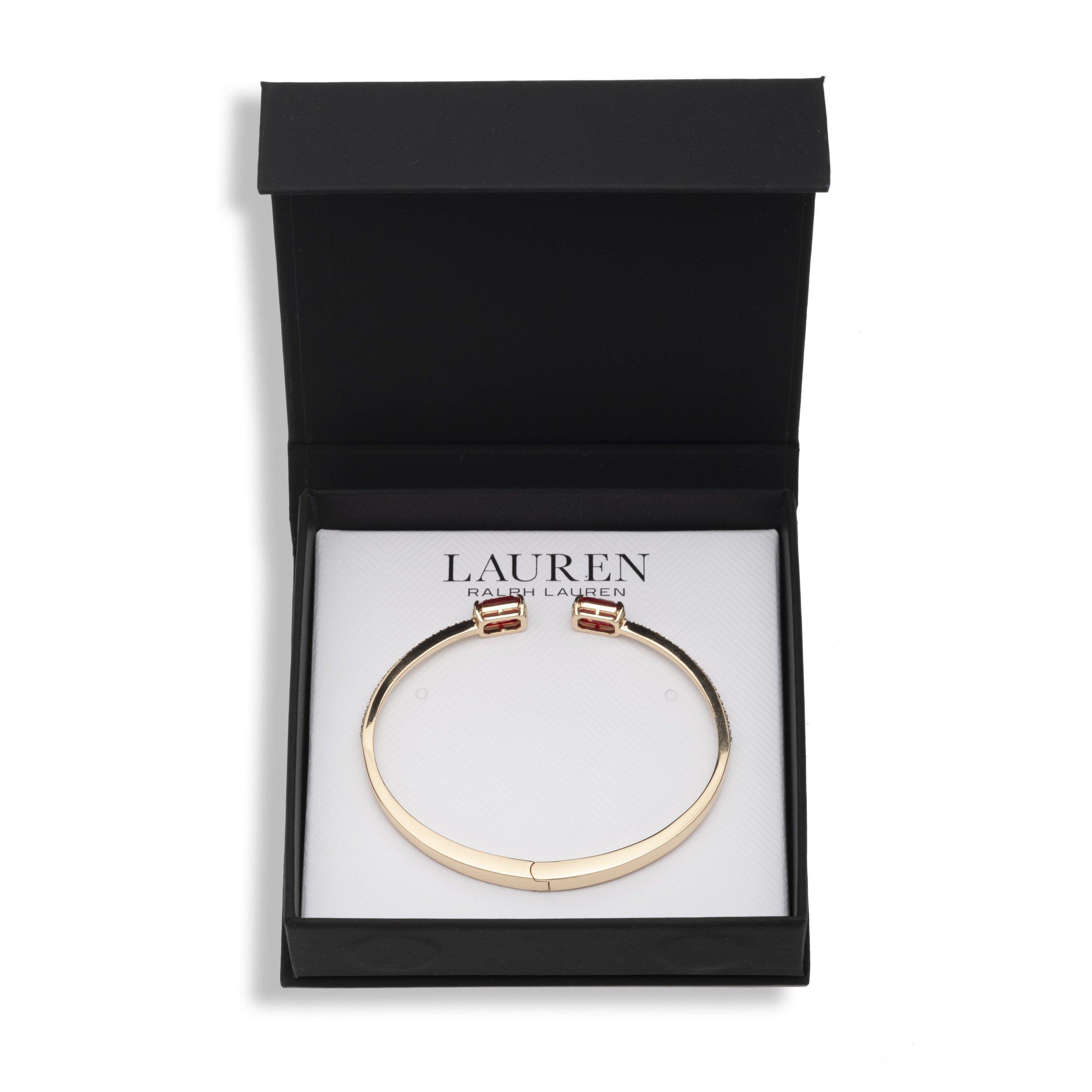 GLD/SIAM - Lauren by Ralph Lauren - Lauren Ralph Lauren Boxed Pave Cuff Bangle - 4