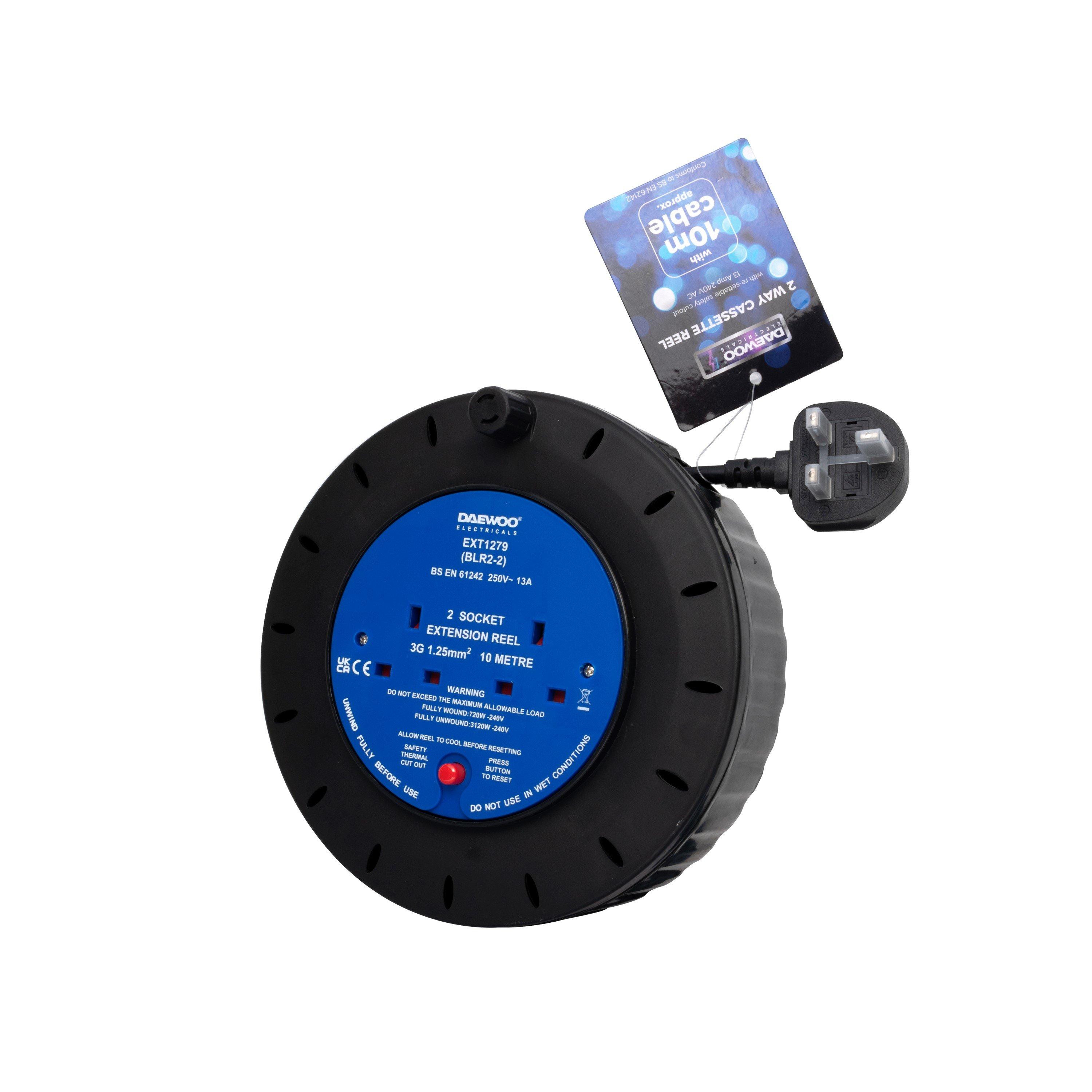 Black/blue - Daewoo Electricals - 2 gang 10M Extension 99