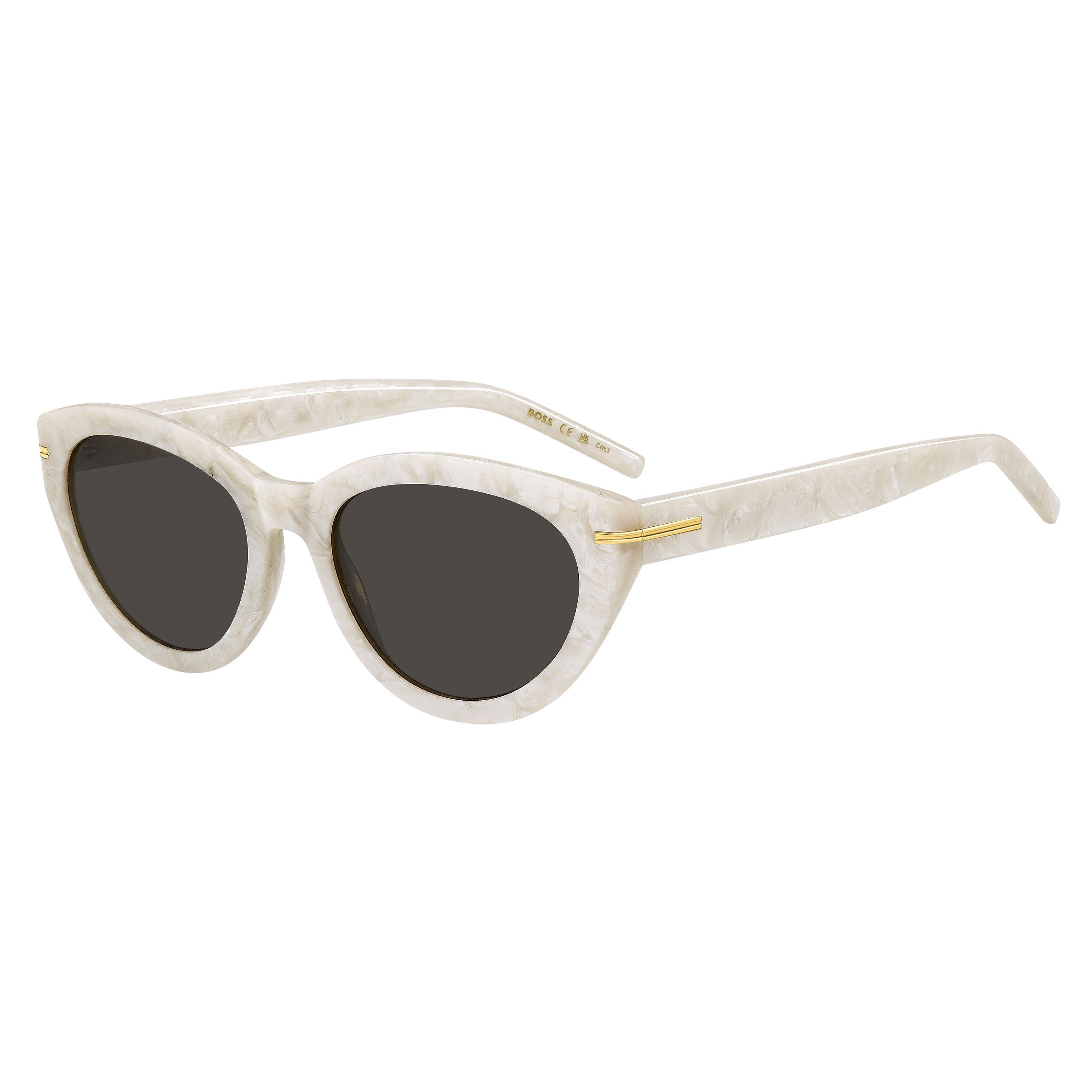 Pearled White - Boss - Women's Round Sunglasses - 1