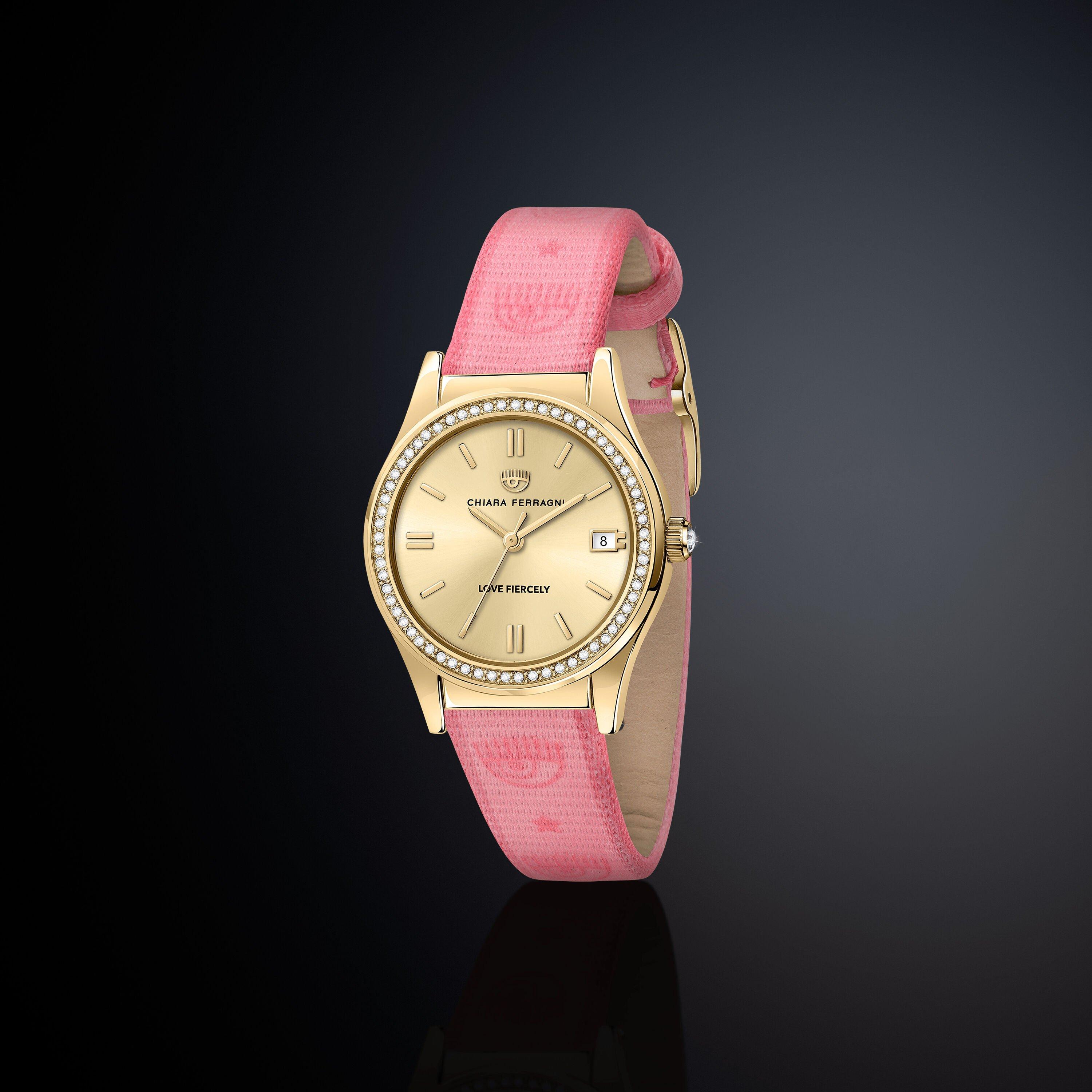 Chiara Ferragni Women's Analogue Quartz Watch - Yg/Pink - Size 32MM