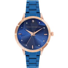 French Connection Connection Lucienne BLUE Round Analog Watch for Women