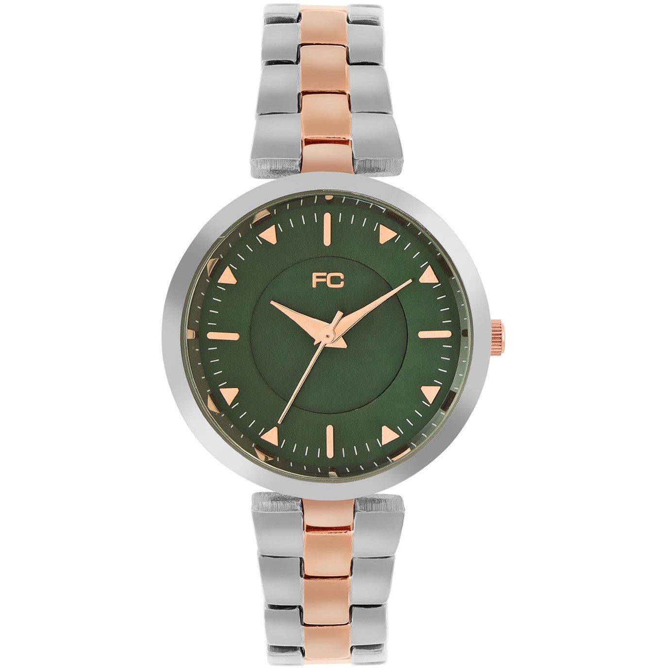 French Connection Connection Suki GREEN Round Analog Watch Rose Tone Metal for Women