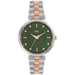 French Connection Connection Suki GREEN Round Analog Watch Rose Tone Metal for Women