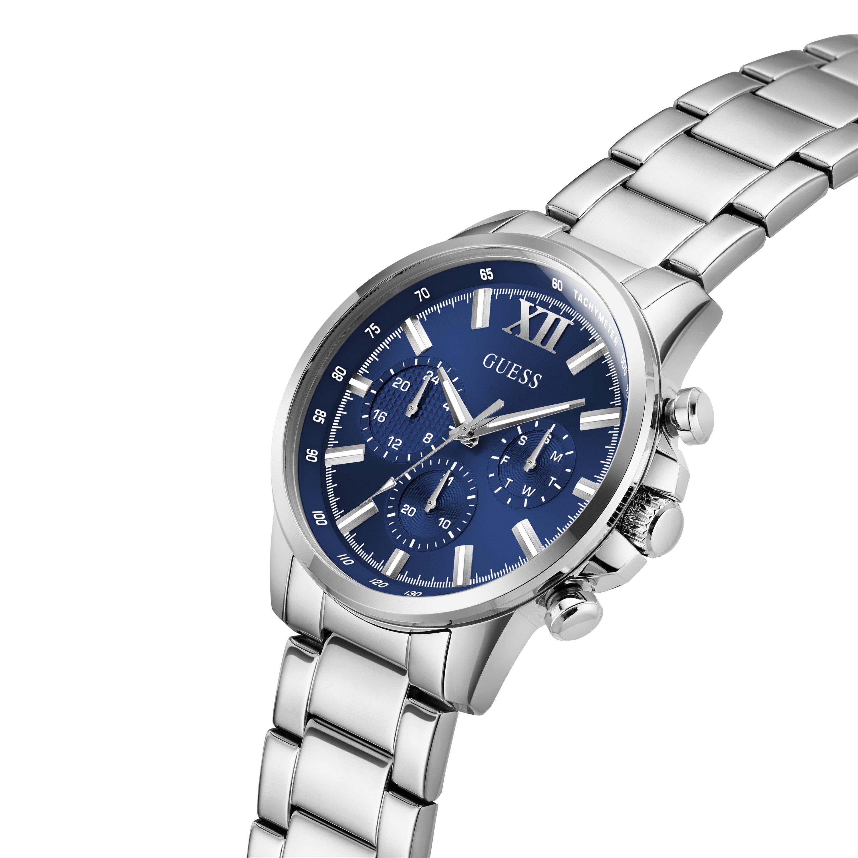 Blue/Silver - Guess - Men's Walker Analogue Quartz Watch - 7