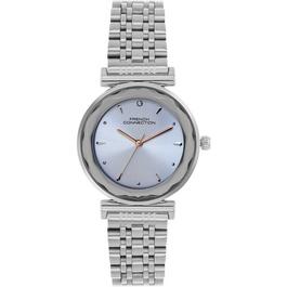 French Connection Connection Cary SKY BLUE Round Analog Watch With Steel Metal Strap for Women