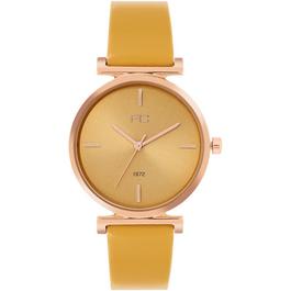 French Connection Connection Claire MUSTARD Round Analog Watch for Women