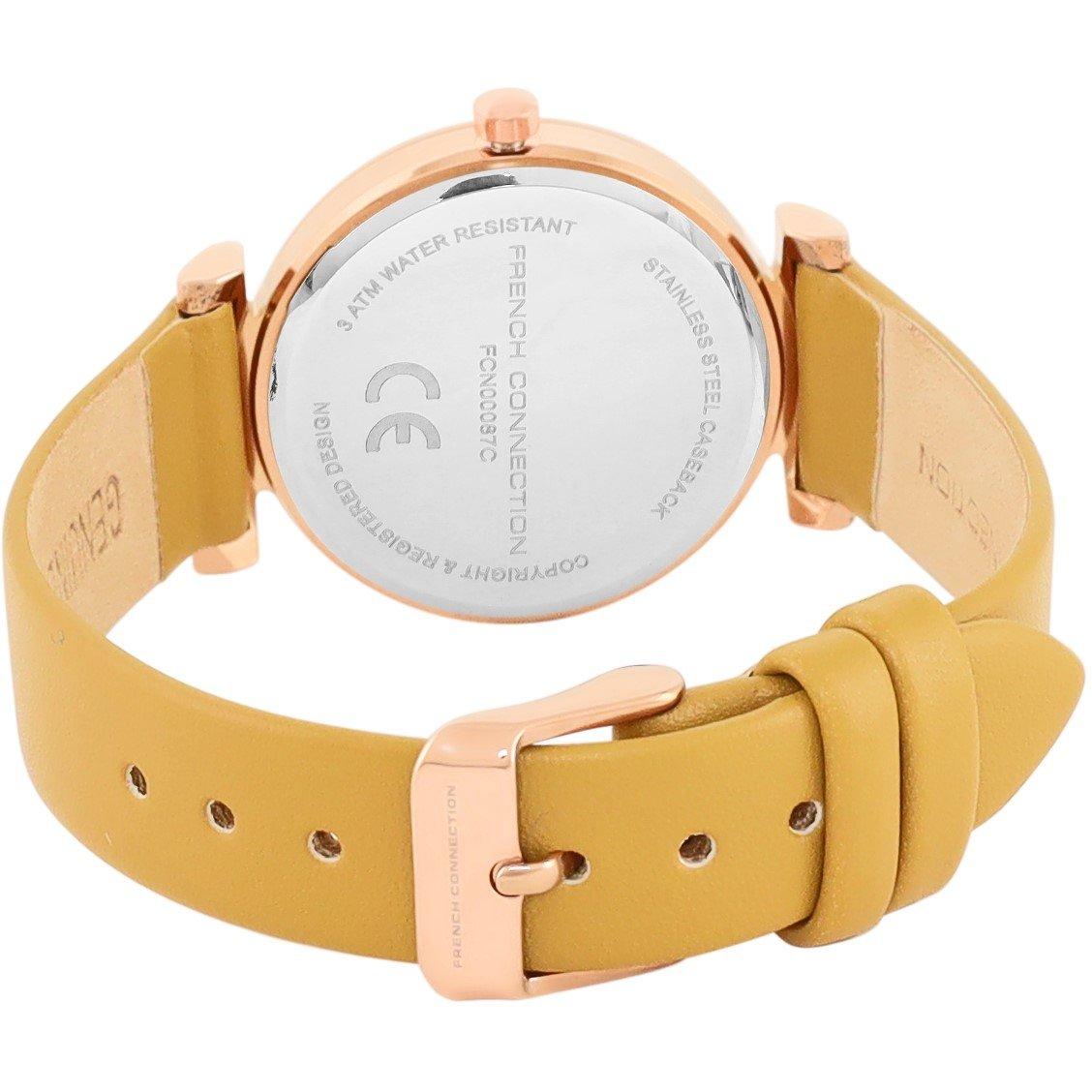 Sennep - French Connection - Connection Claire MUSTARD Round Analog Watch for Women - 3
