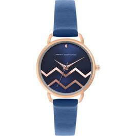 French Connection Connection Esme BLUE Round Analog Watch for Women