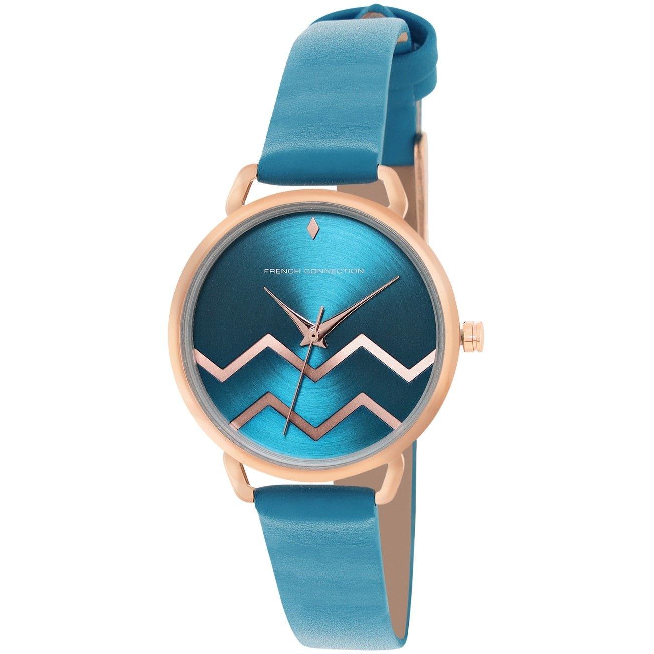 Teal Blå - French Connection - Connection Esme BLUE Round Analog Watch for Women - 2