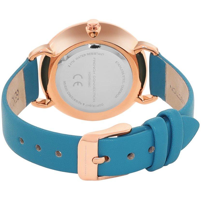 Teal Blå - French Connection - Connection Esme BLUE Round Analog Watch for Women - 3