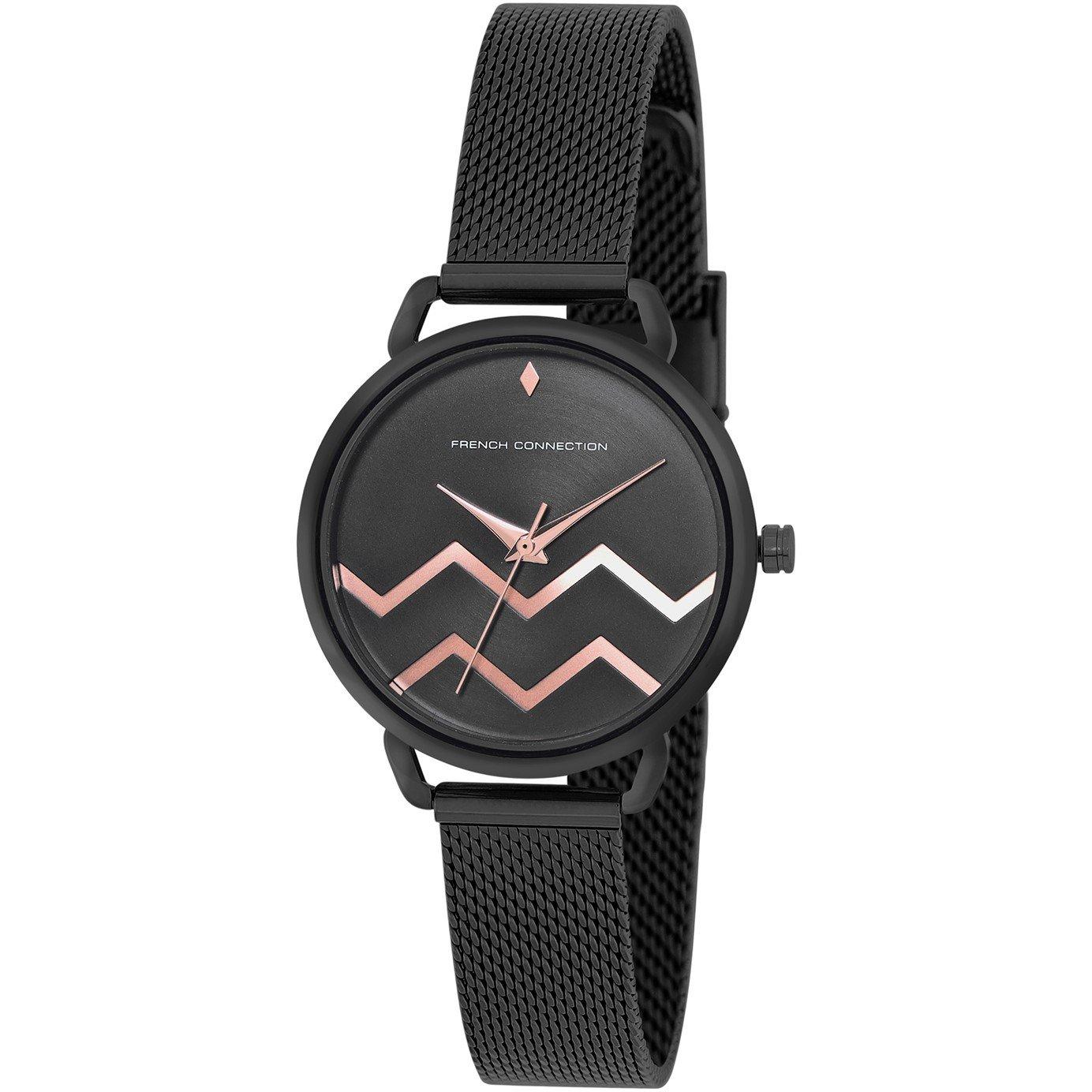 Sort - French Connection - Connection Esme BLACK Round Analog Watch for Women - 2