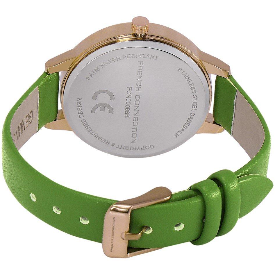 White/Pink - French Connection - Connection White MOP Dial with Green Eyes Luxury Watch for women - 2