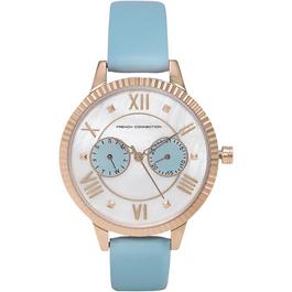 French Connection Connection White MOP Dial with Sky Blue Eyes Luxury Watch for women