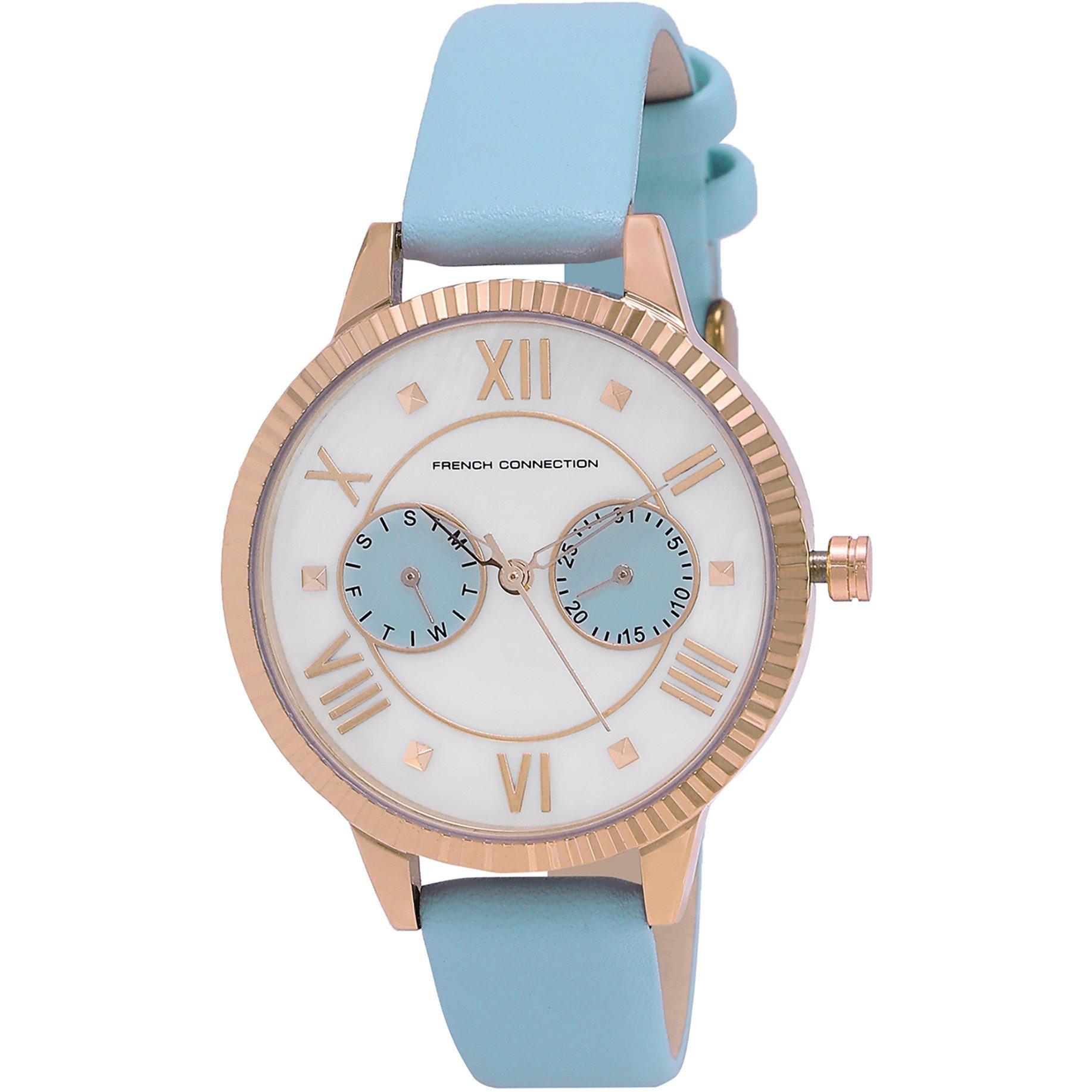 Bijela - French Connection - Connection White MOP Dial with Sky Blue Eyes Luxury Watch for women - 2