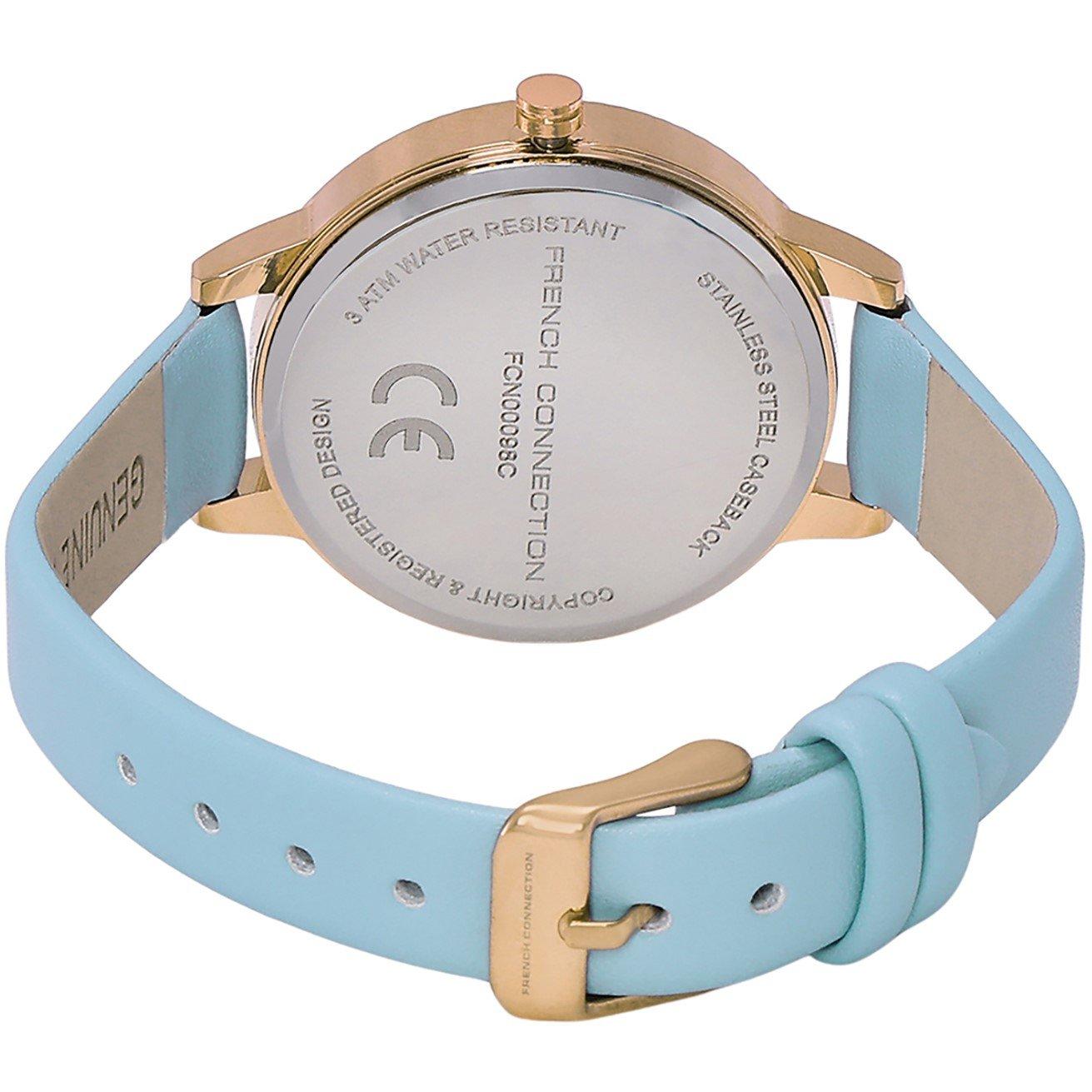 Bijela - French Connection - Connection White MOP Dial with Sky Blue Eyes Luxury Watch for women - 3