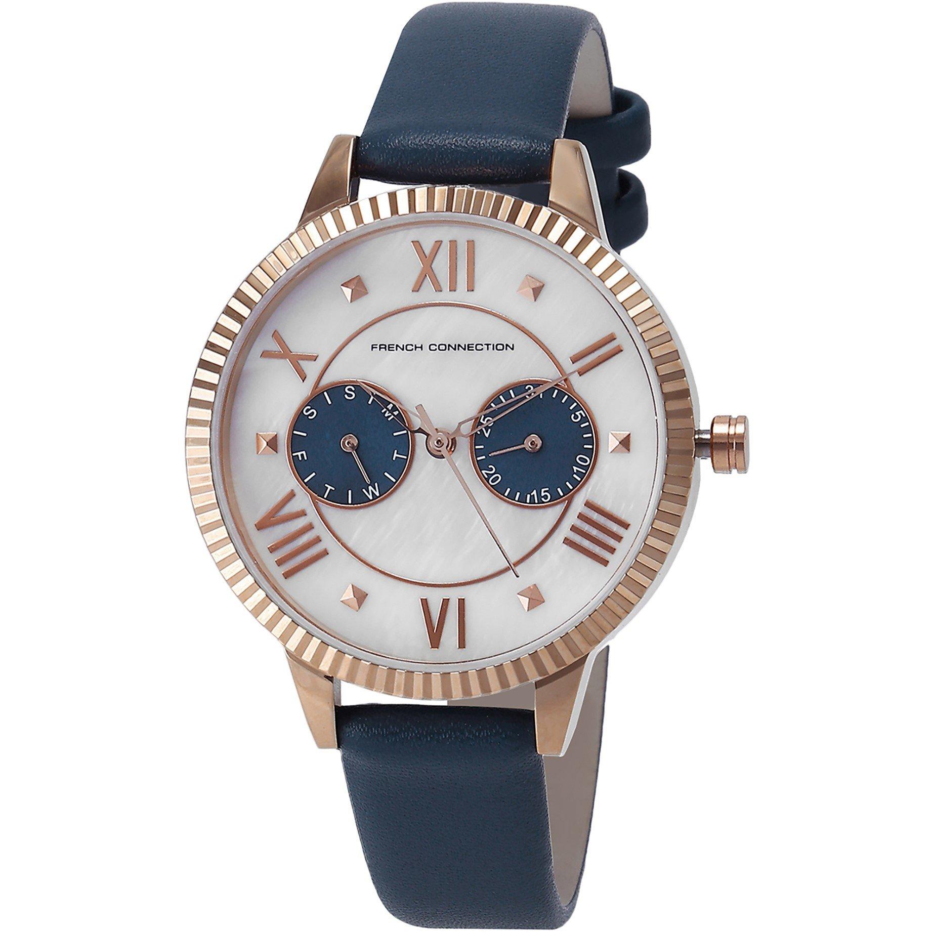 Bianco - French Connection - Connection White MOP Dial with Royal Blue Eyes Luxury Watch for women - 2