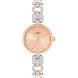 French Connection Connection Womens Rose Gold Dial Analog Watch