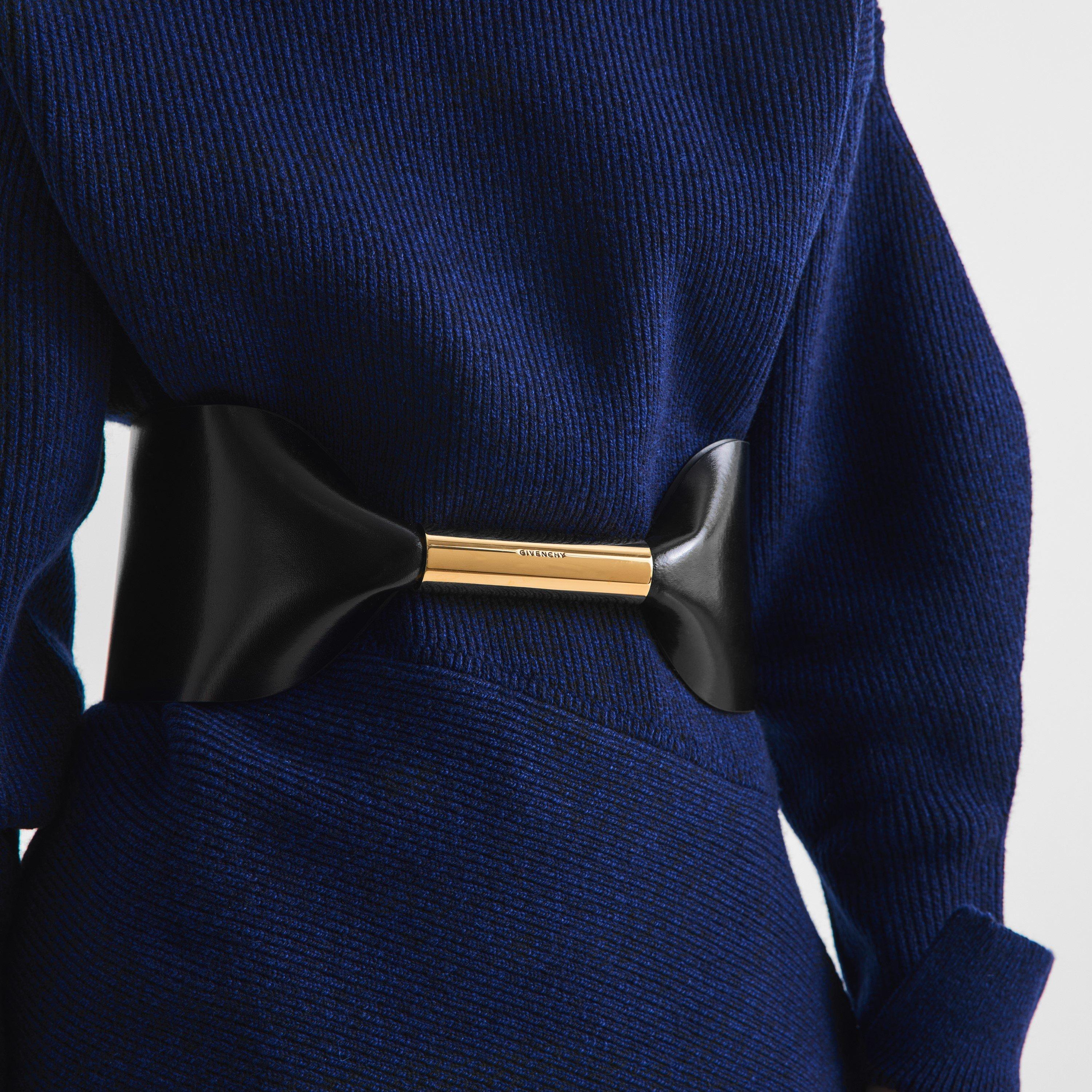 Black - GIVENCHY - Women's Giant Bow Leather Belt - 3