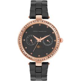 French Connection Connection Multifunction Black Dial Luxury Watch for Women