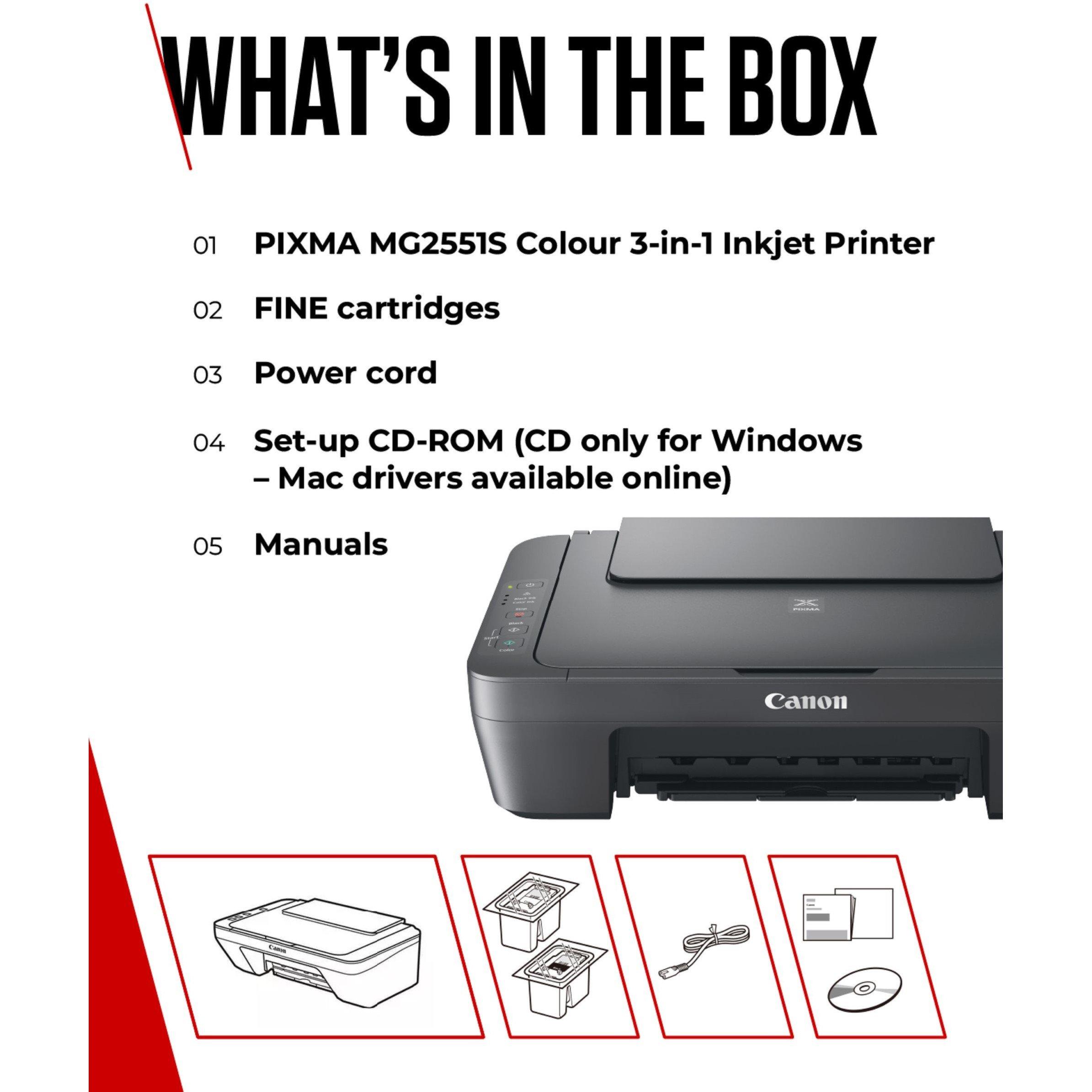 Grey - Canon - Canon Pixma MG2551S All-in-One Printer Scanner and Copier - 7