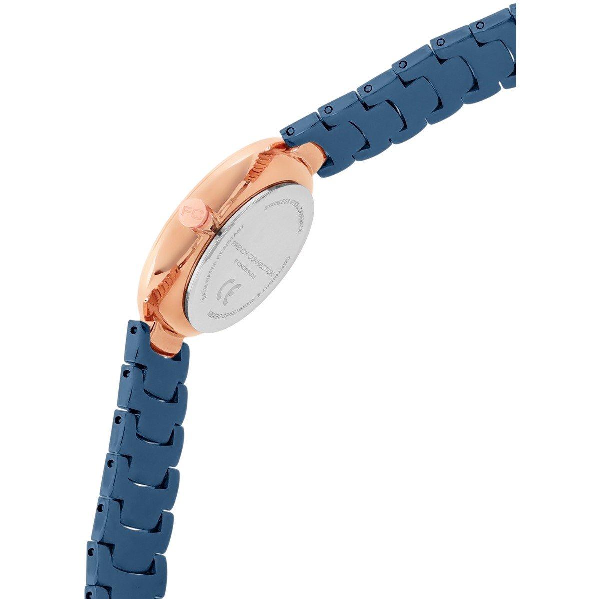 Blu - French Connection - connection Sunlit Blue Round Dial Womens Analogue Watch - 4